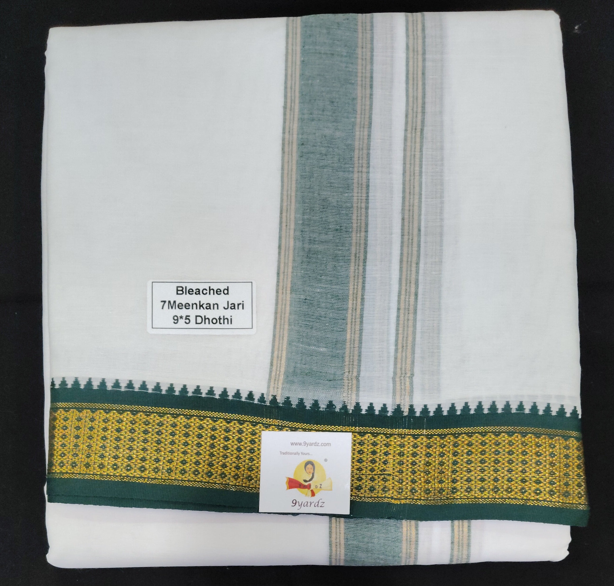 Cotton Dhothi Bleached 9*5