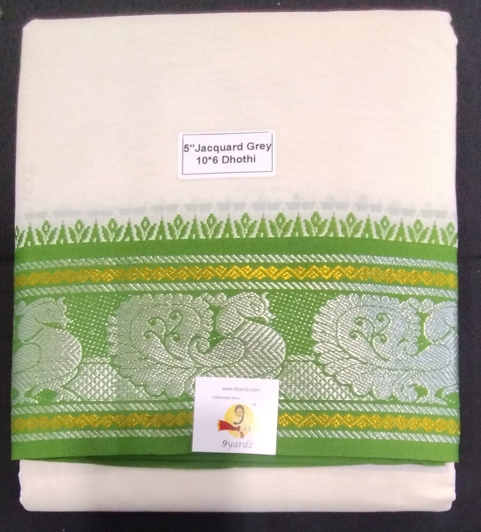Cotton Unbleached Jacquard dhoti 10*6
