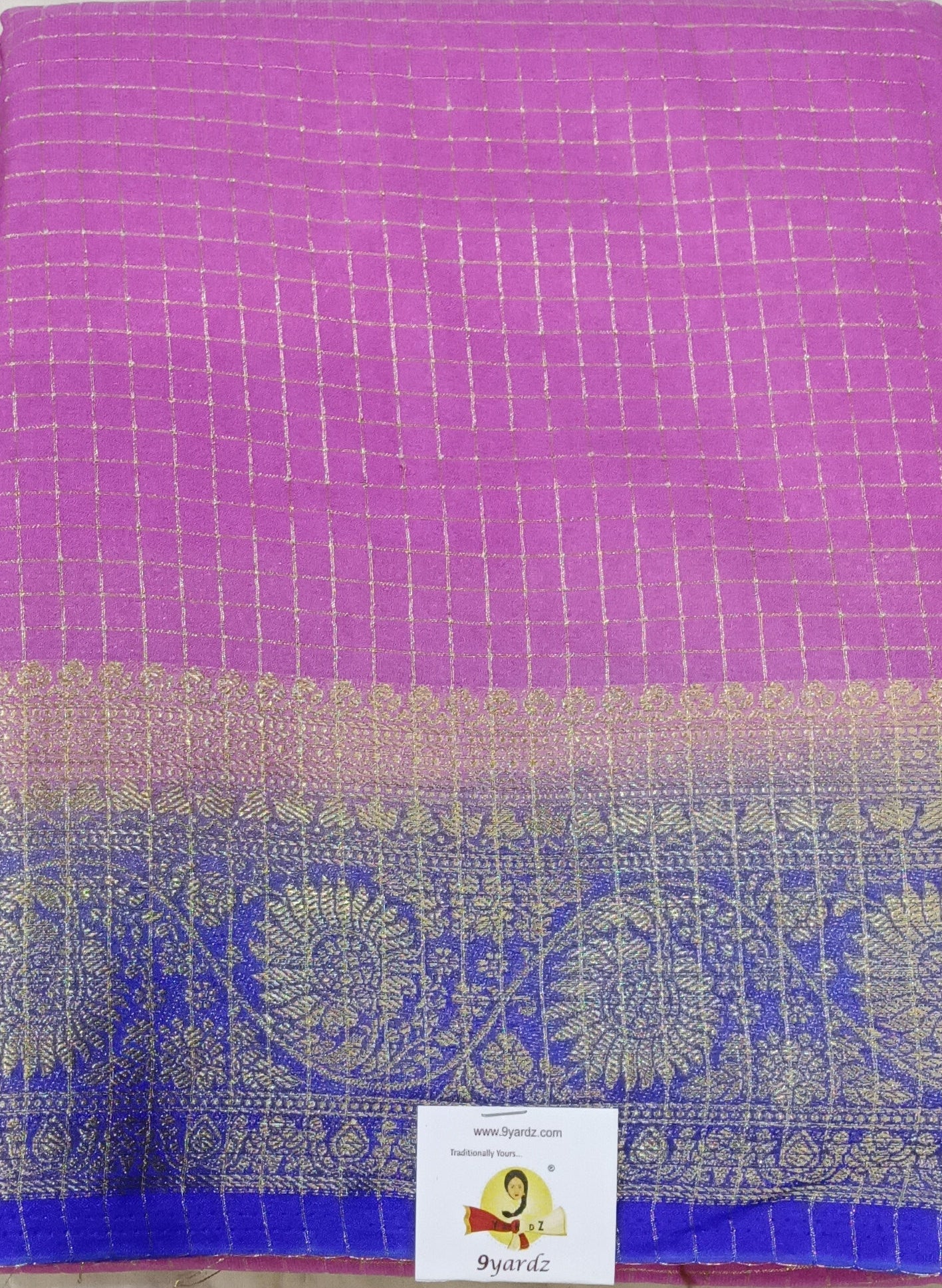 Mysore crepe silk checked (synthetic)