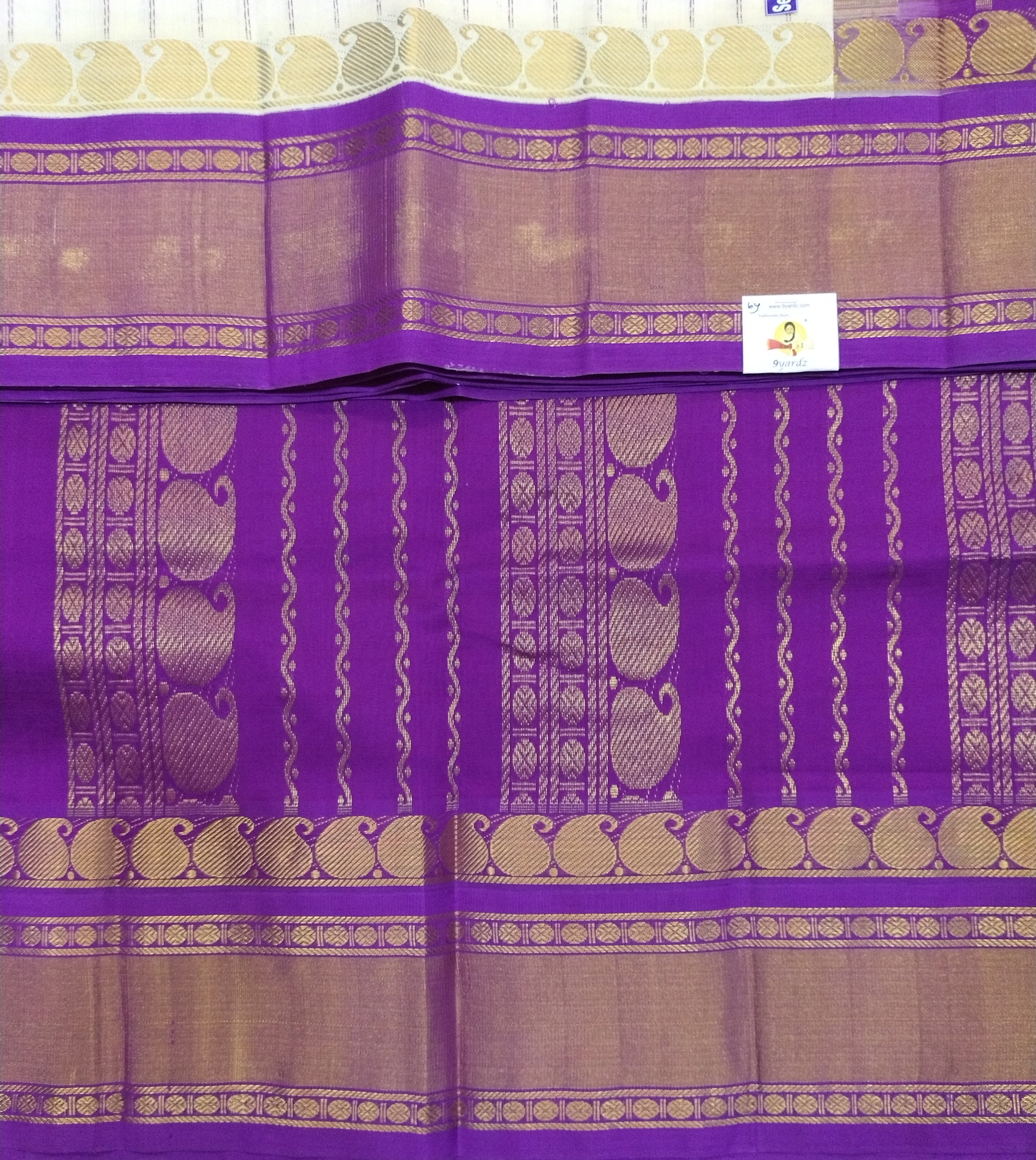 Semi silk Plain Korvai 6Yards