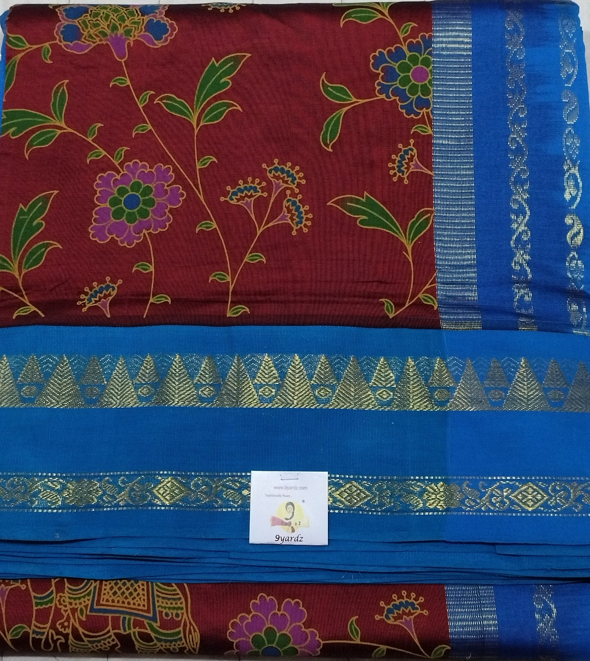Semi Silk cotton Korvai Printed Madisar