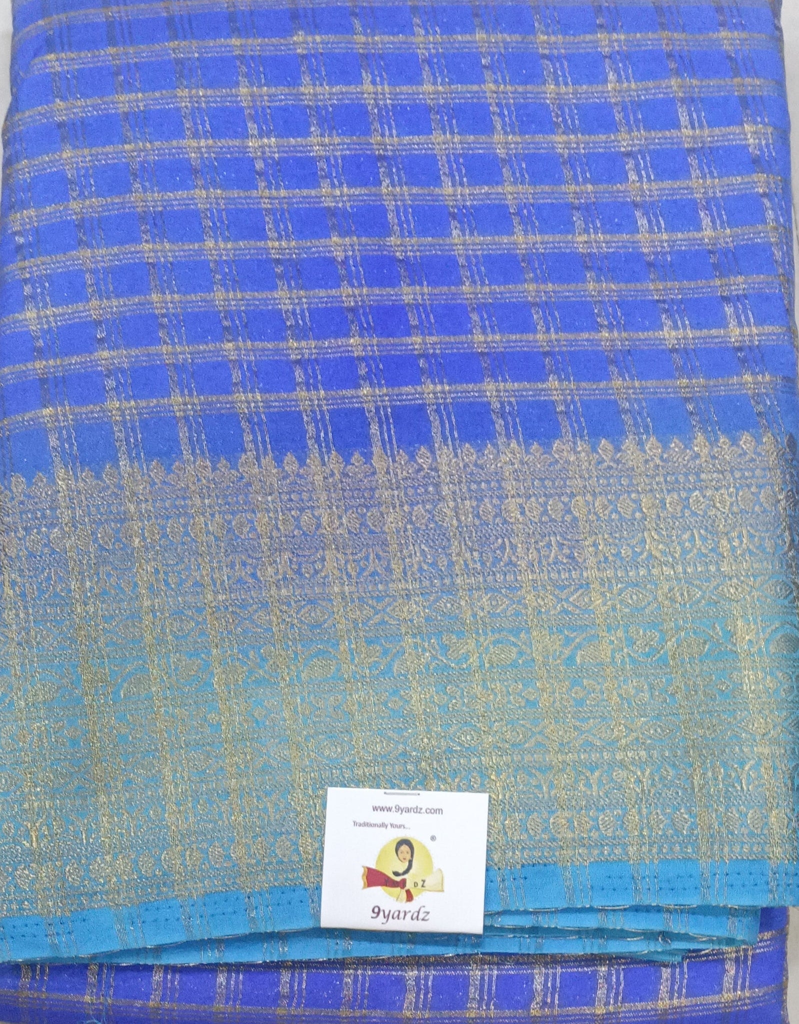 Mysore crepe silk checked (synthetic)