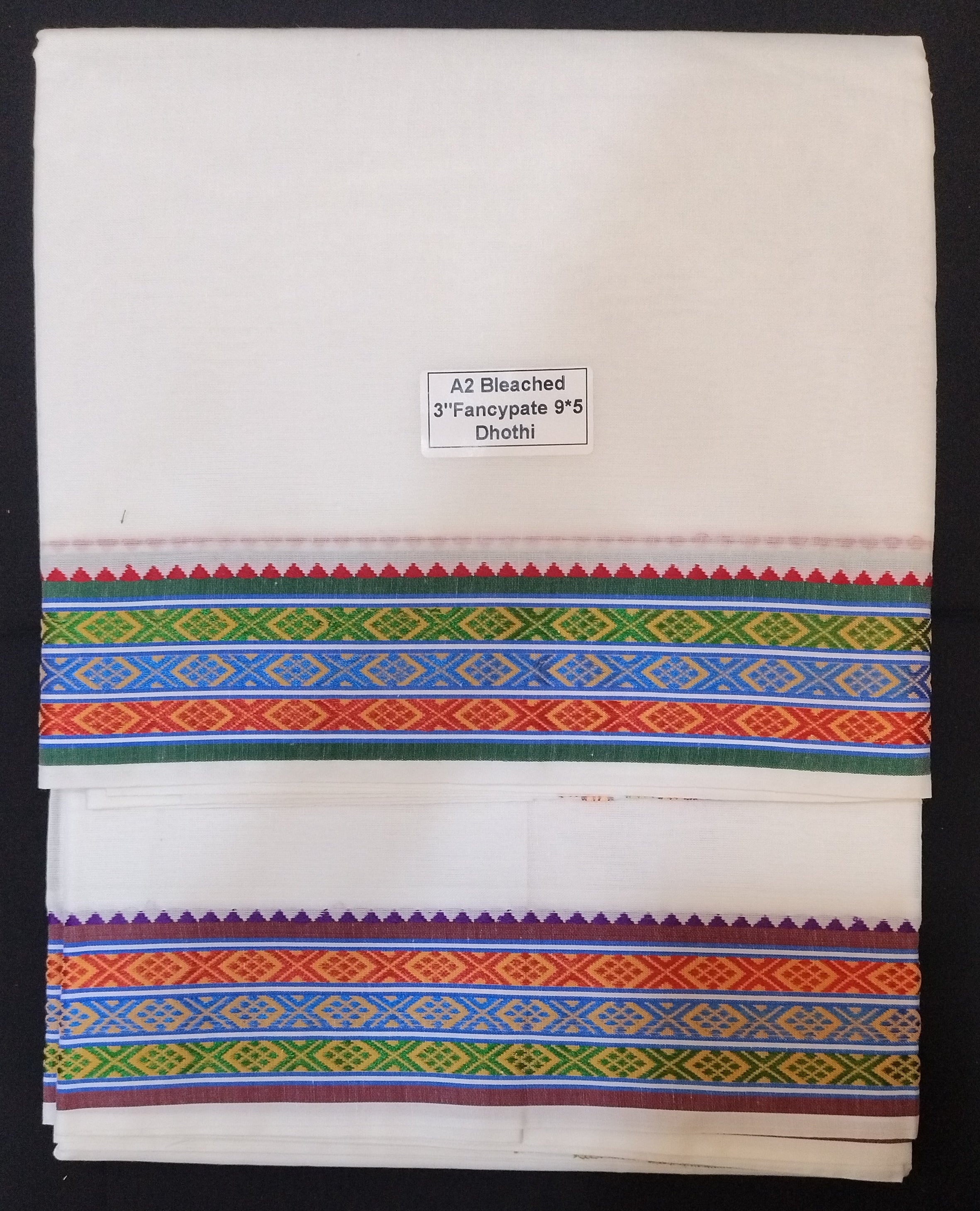 Cotton Dhothi bleached 9*5