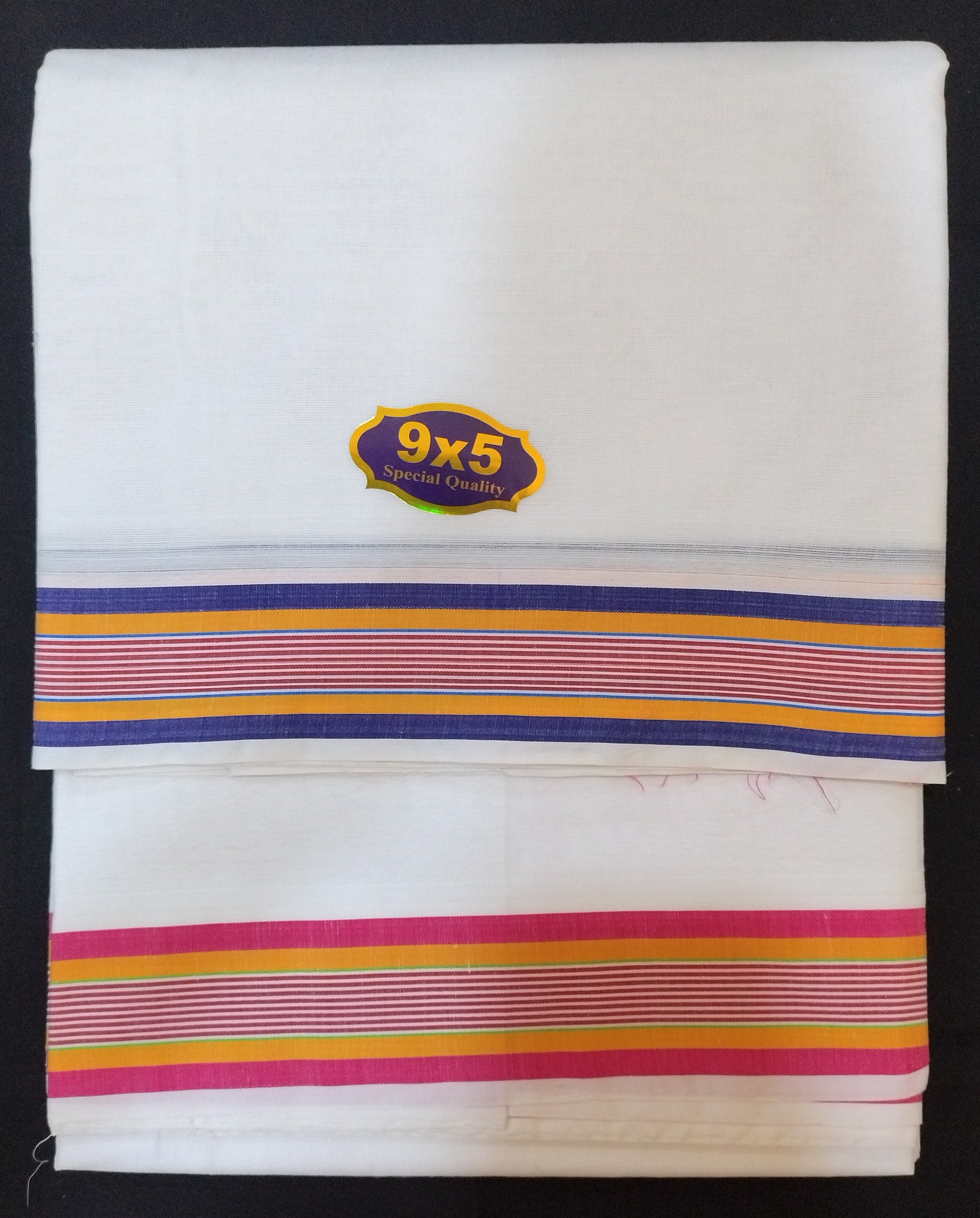 Cotton Dhothi bleached 9*5
