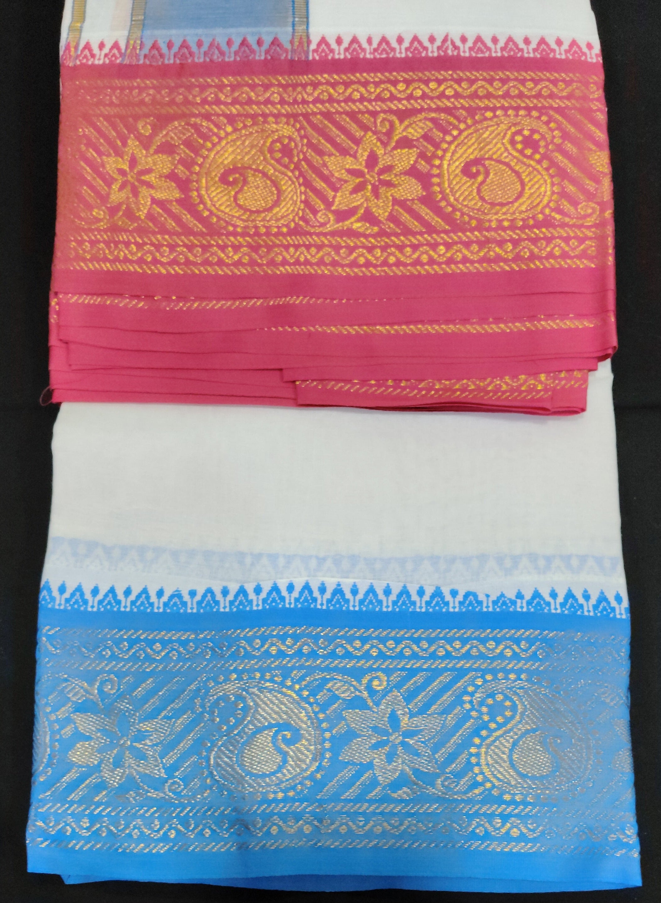 Cotton Dhothi Bleached Jacquard 9*5