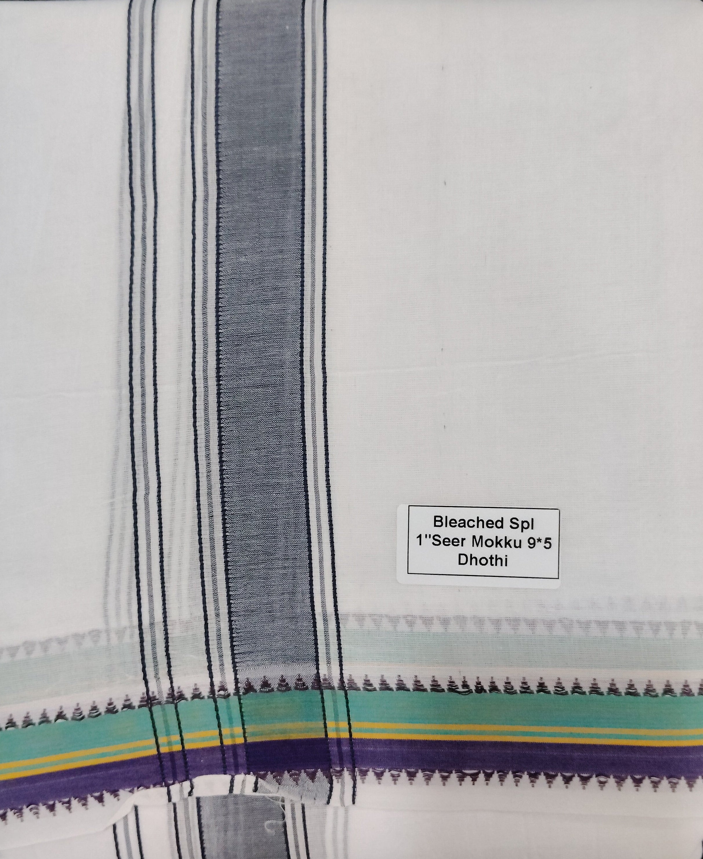 Cotton Dhothi Bleached 9*5