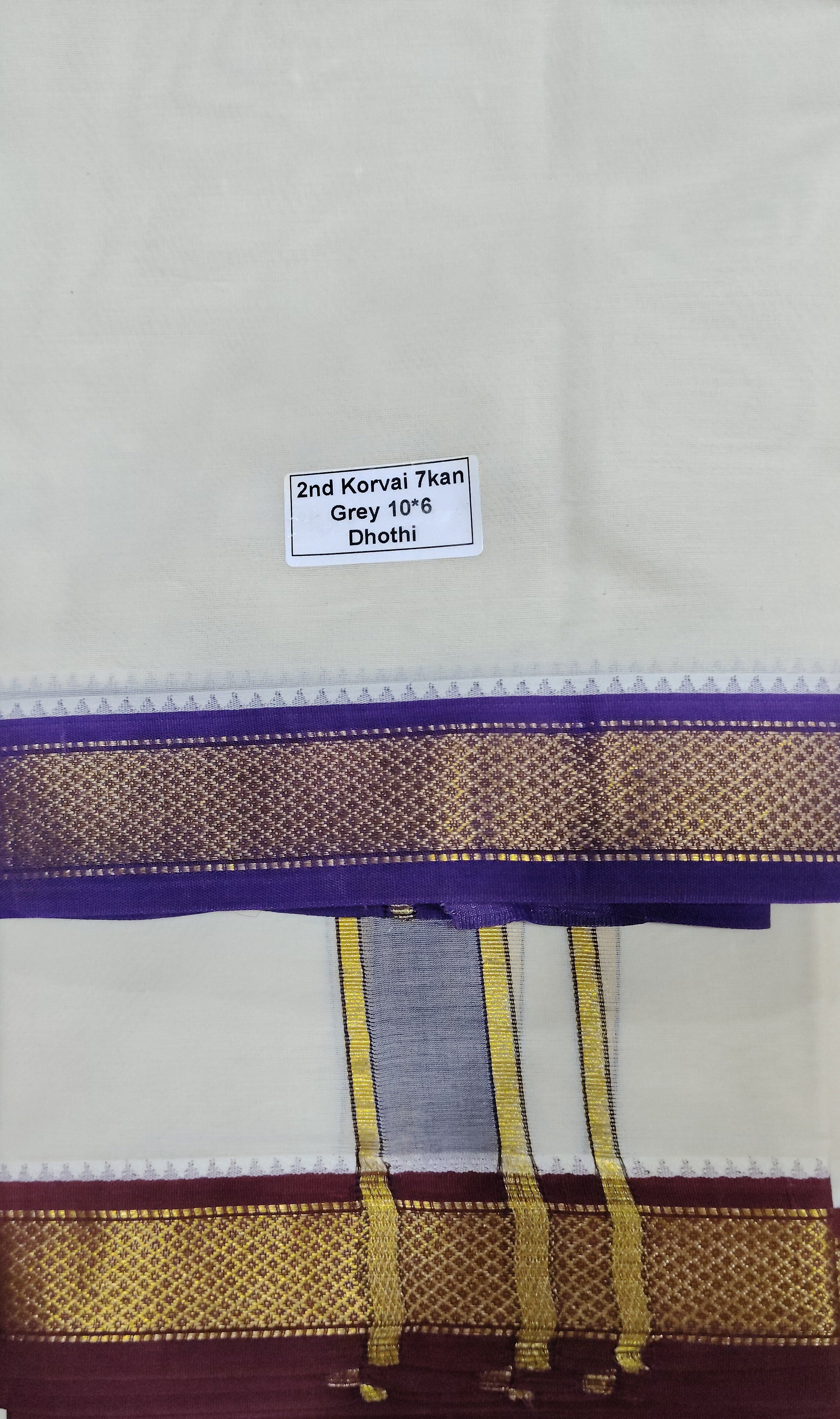 Pure cotton Muhurtham dhoti 10*6 7kann