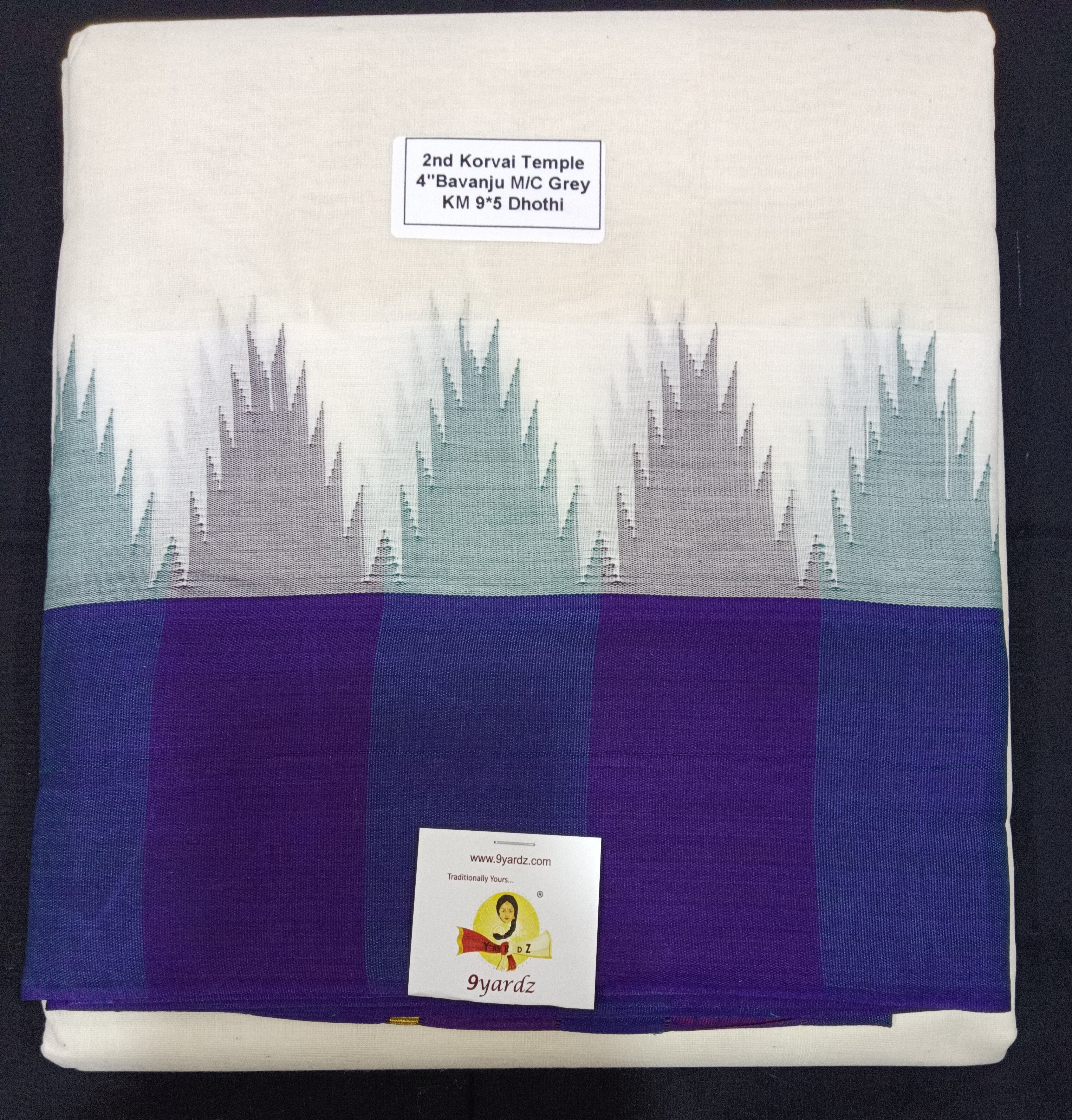 Pure cotton Muhurtham KM Temple dhoti 9*5