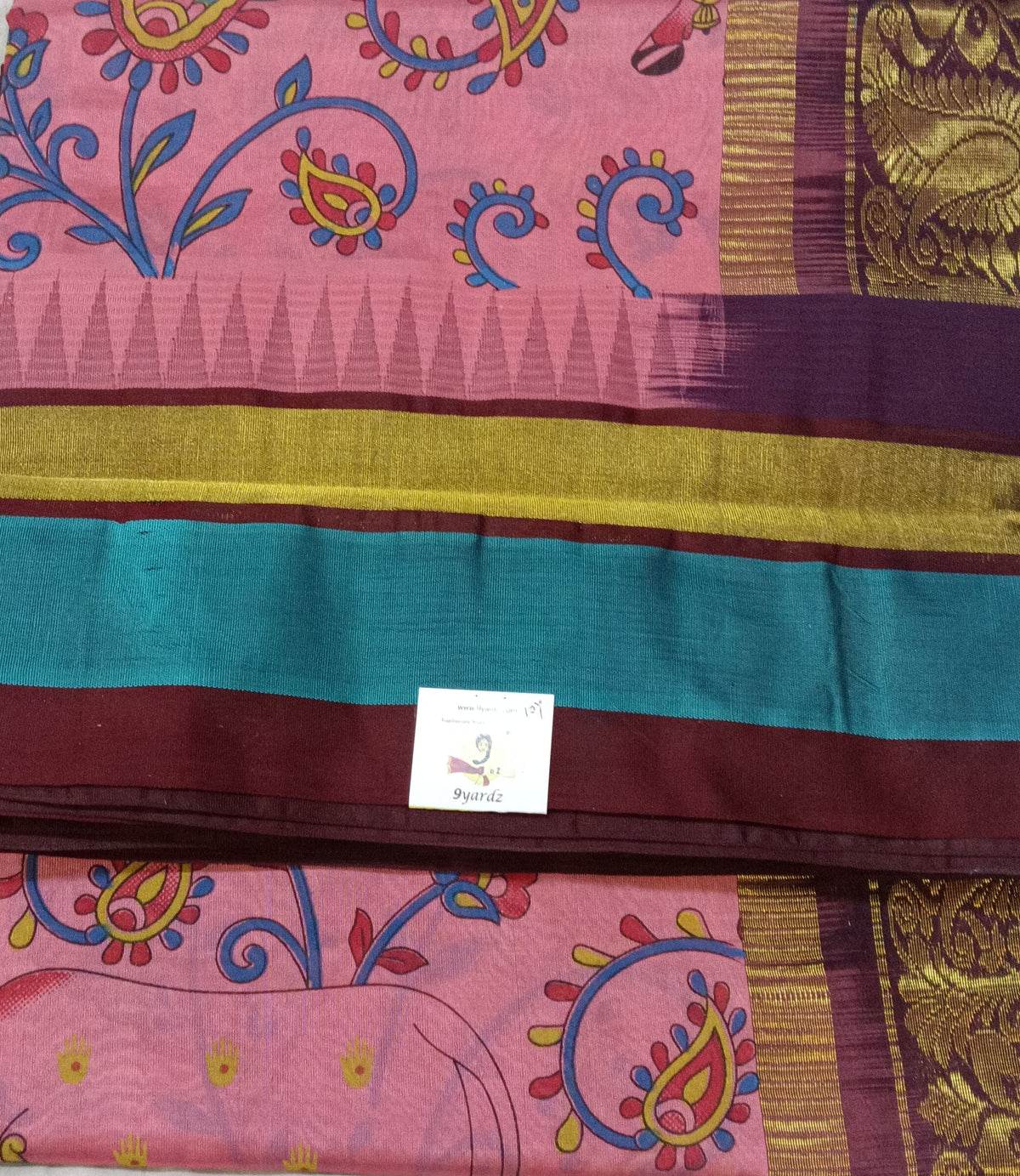Pure silk cotton -Korvai Printed 10yards madisar
