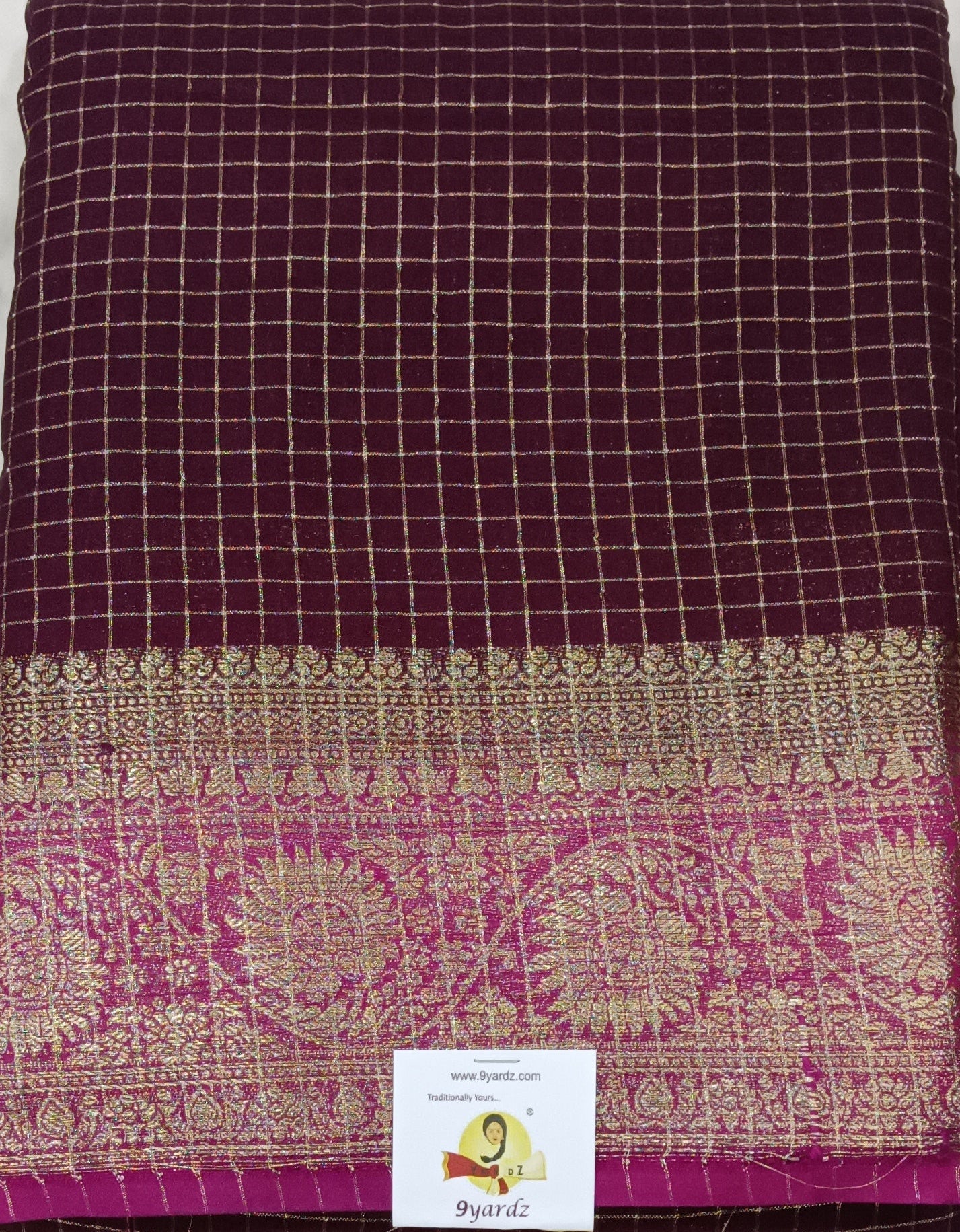Mysore crepe silk checked (synthetic)