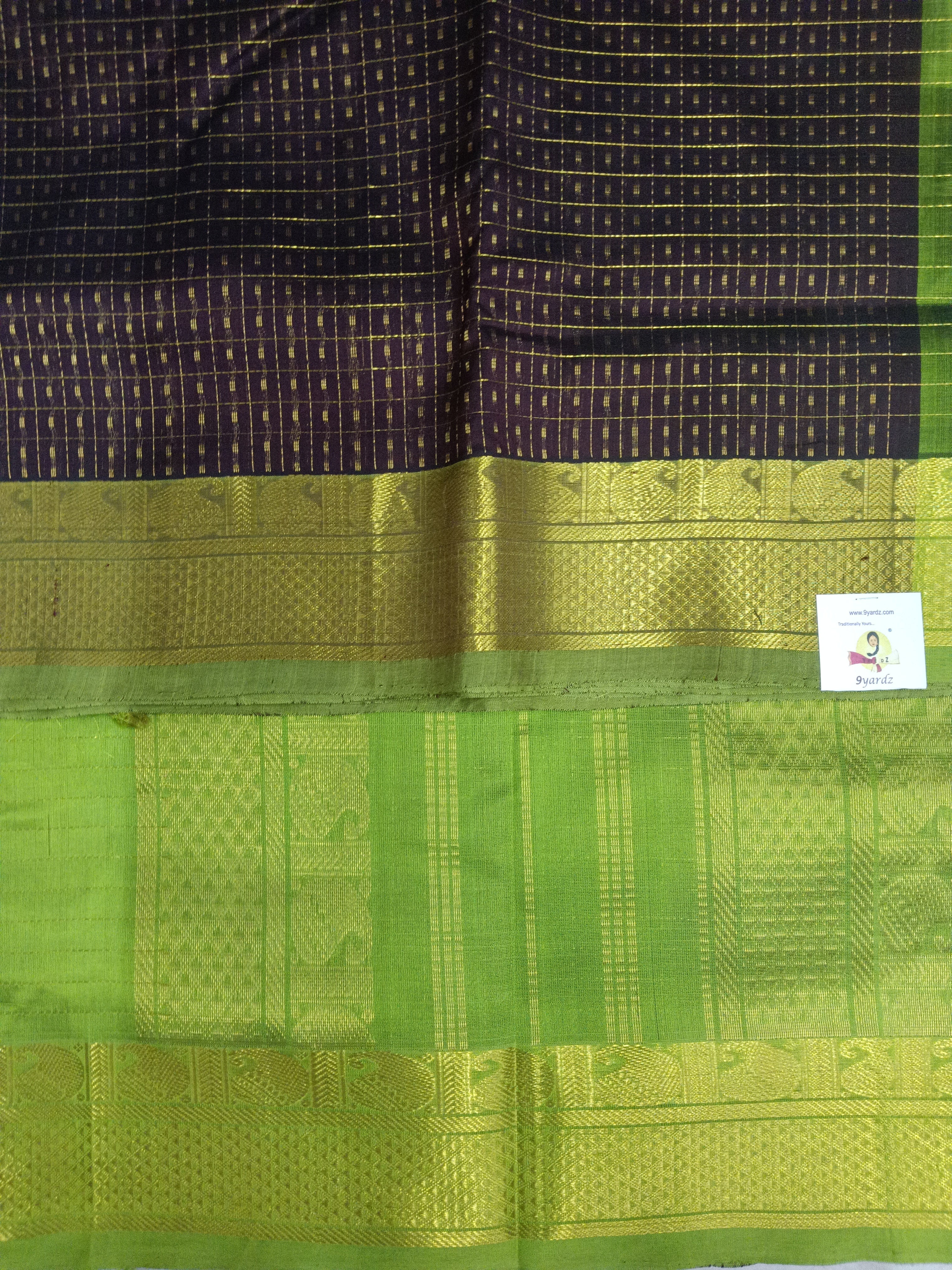 Pure silk cotton- small kattam 10yards (madisar)