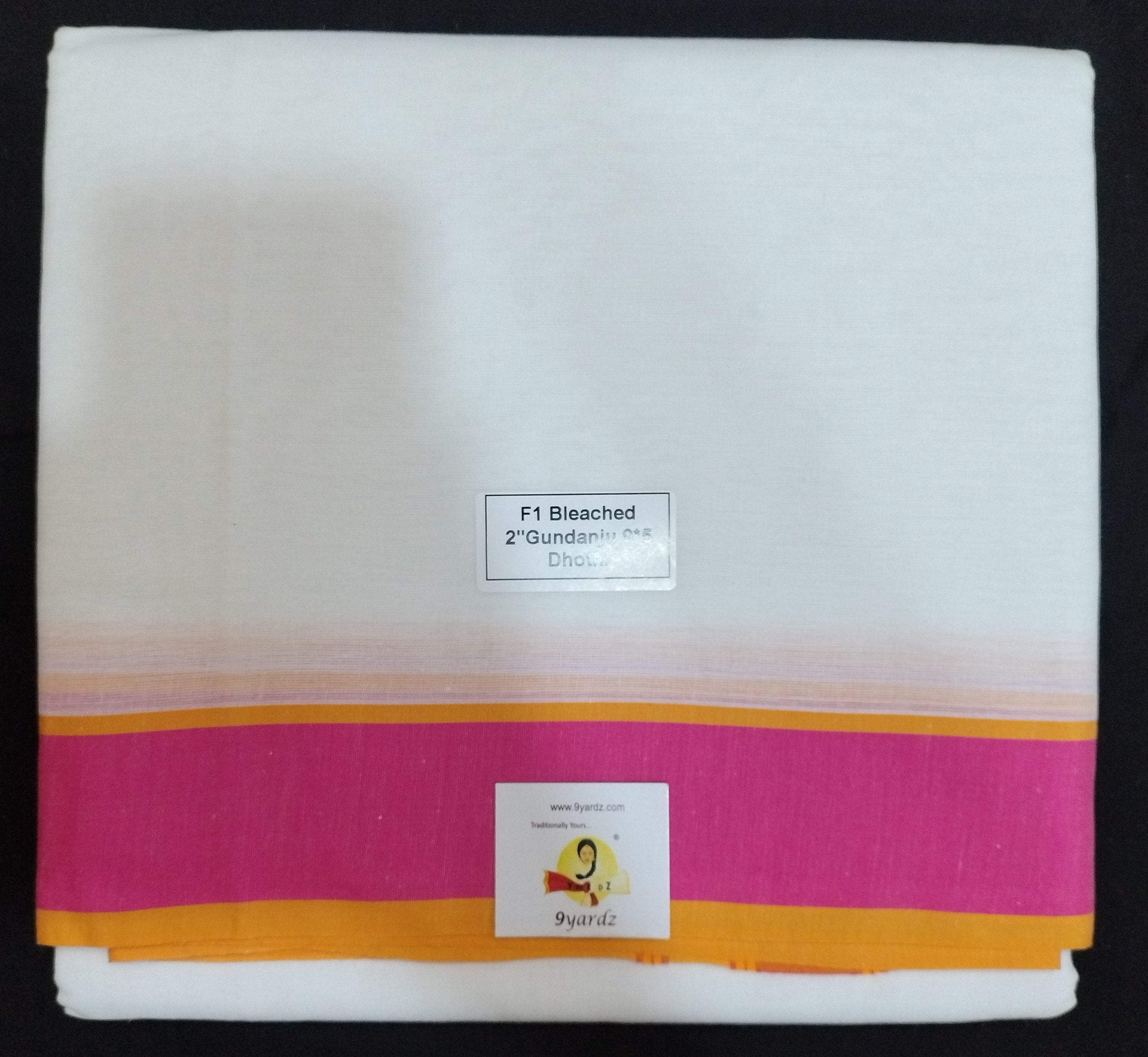 Cotton Dhothi bleached 9*5