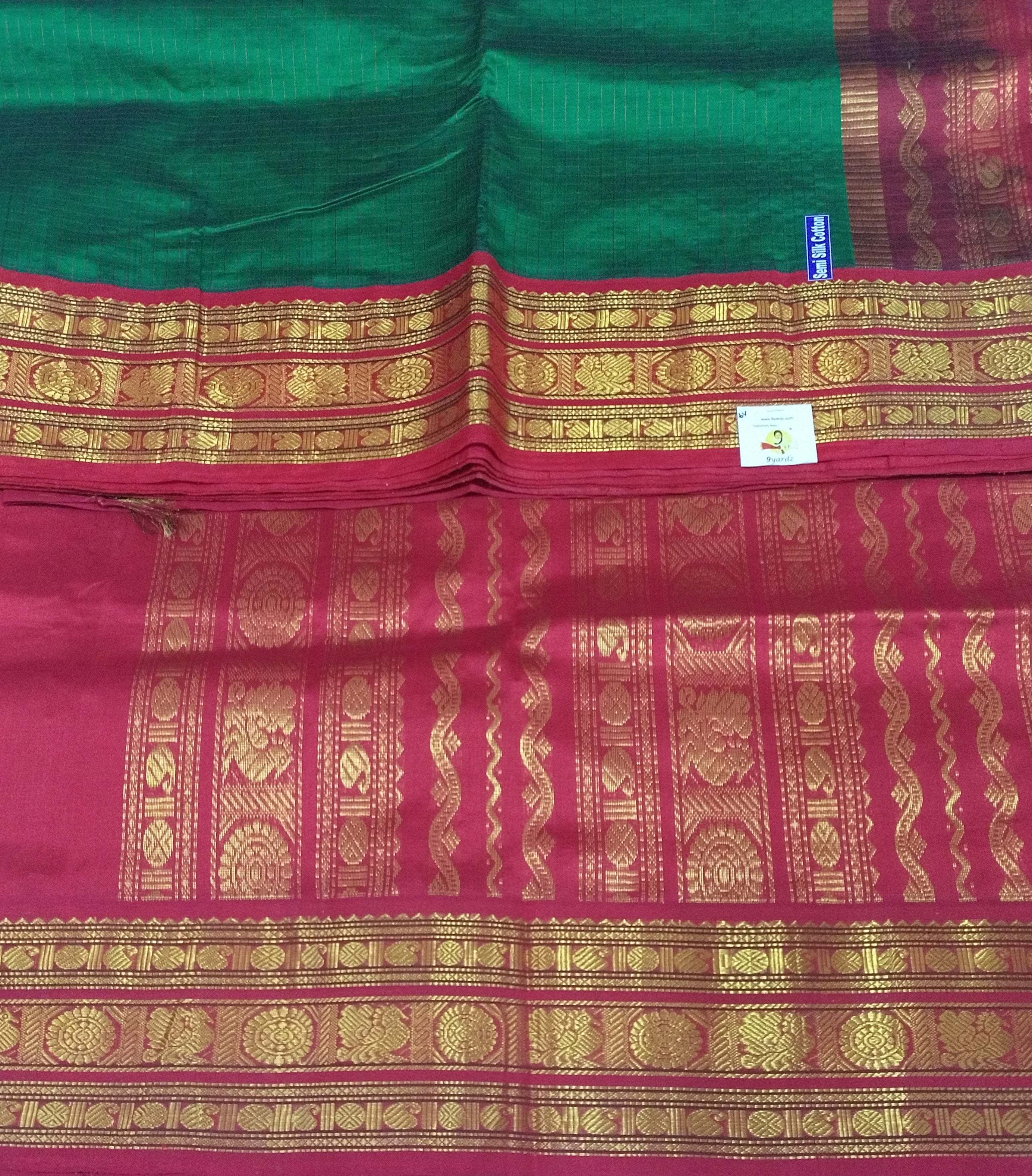 Semi silk Plain Korvai 6Yards