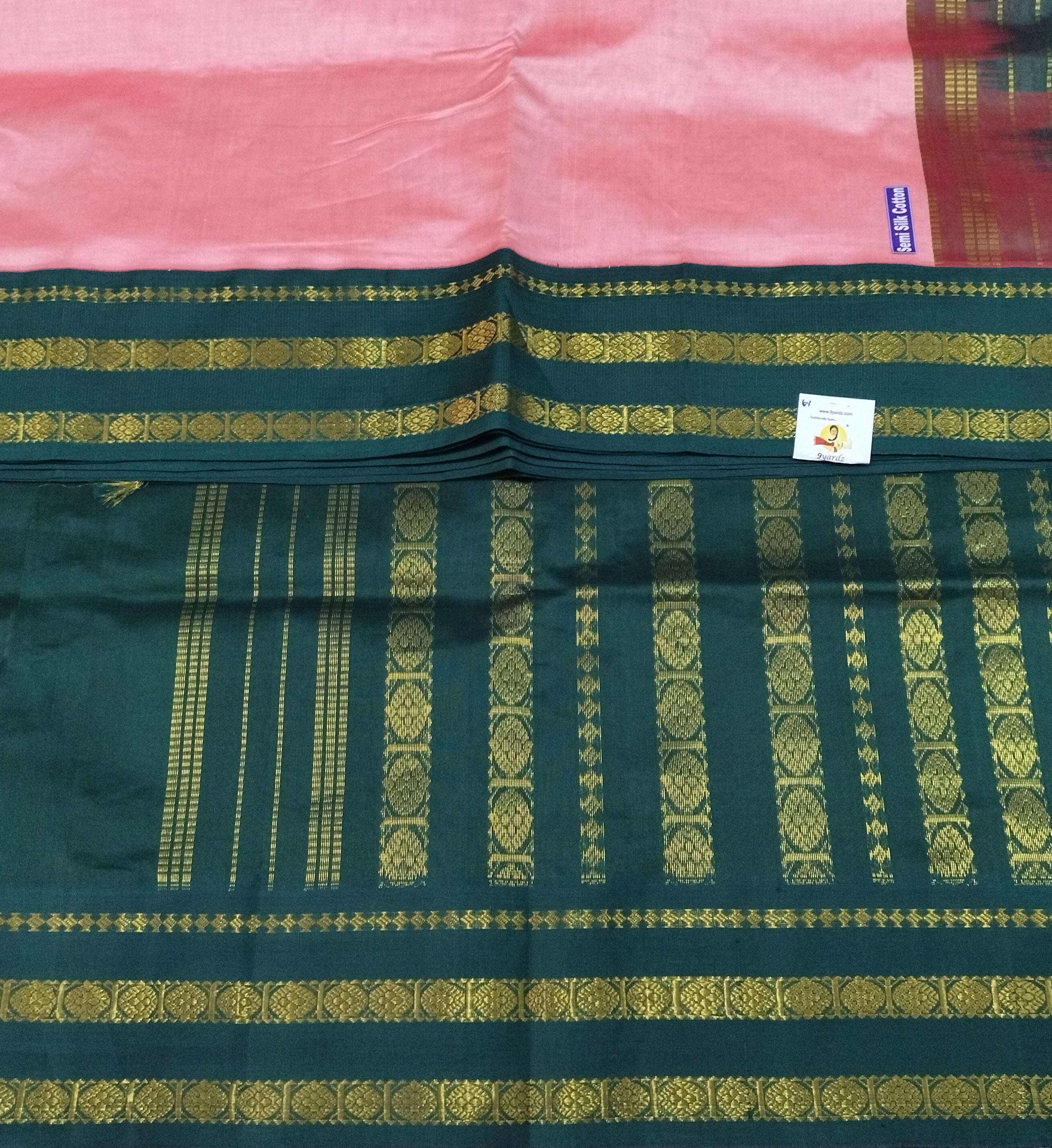 Semi silk Plain Korvai 6Yards