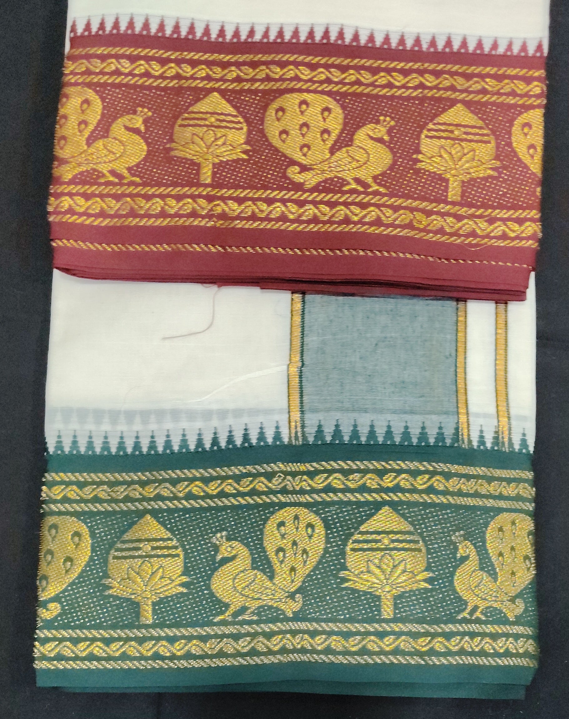 Cotton Dhothi UnBleached Jacquard 9*5