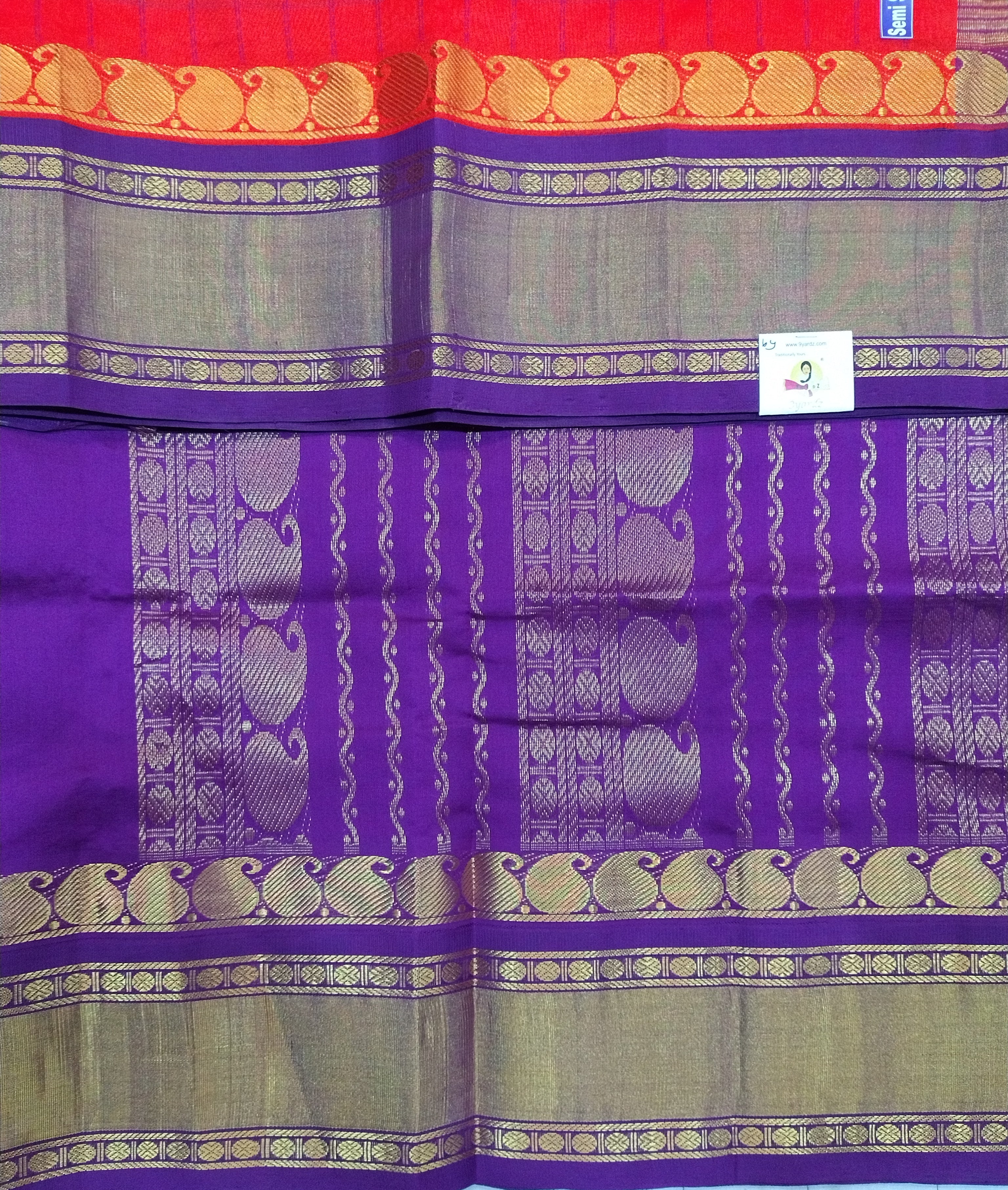 Semi silk Plain Korvai 6Yards