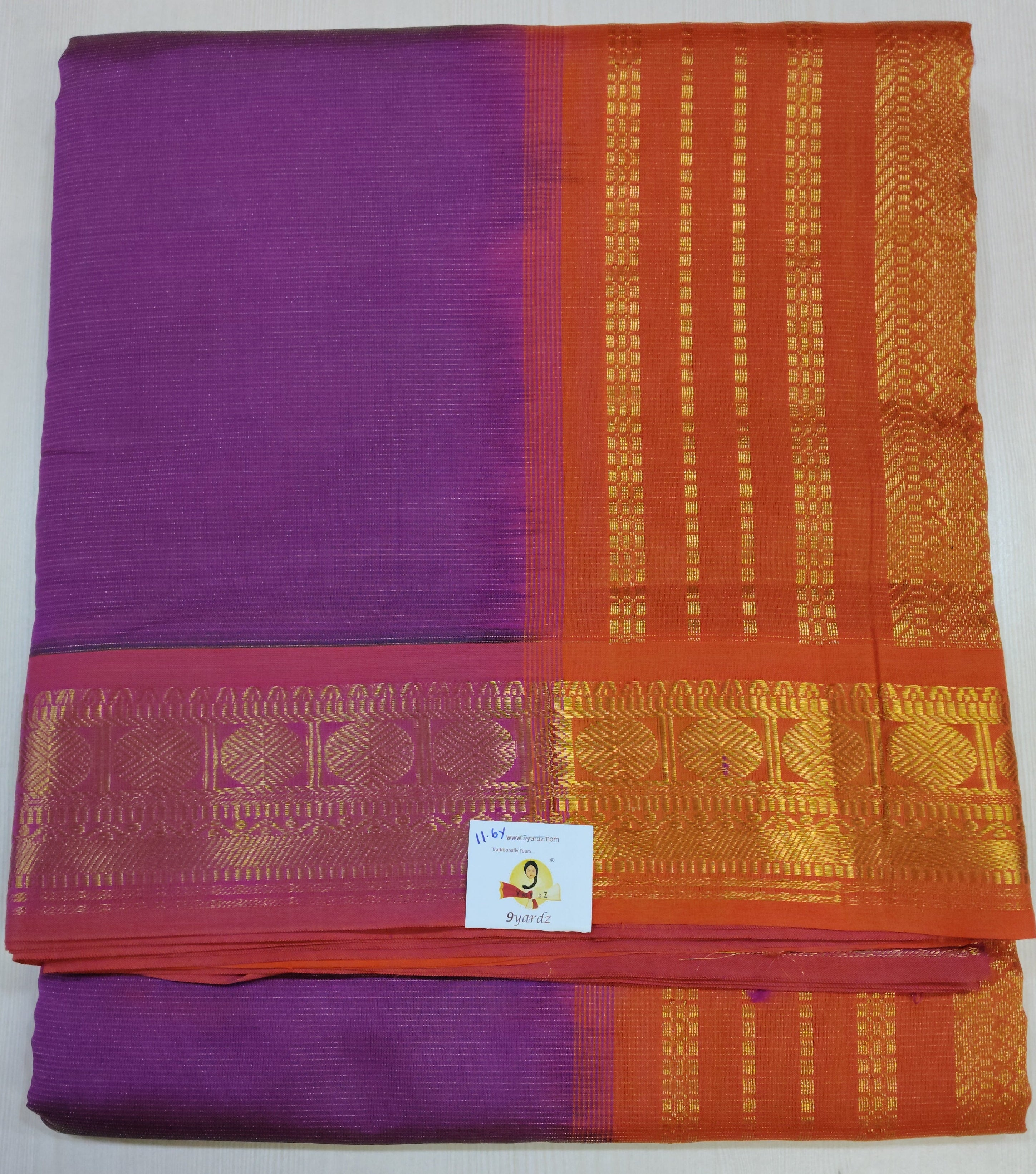 Semi Silk cotton Vairavoosi 11.6yardz
