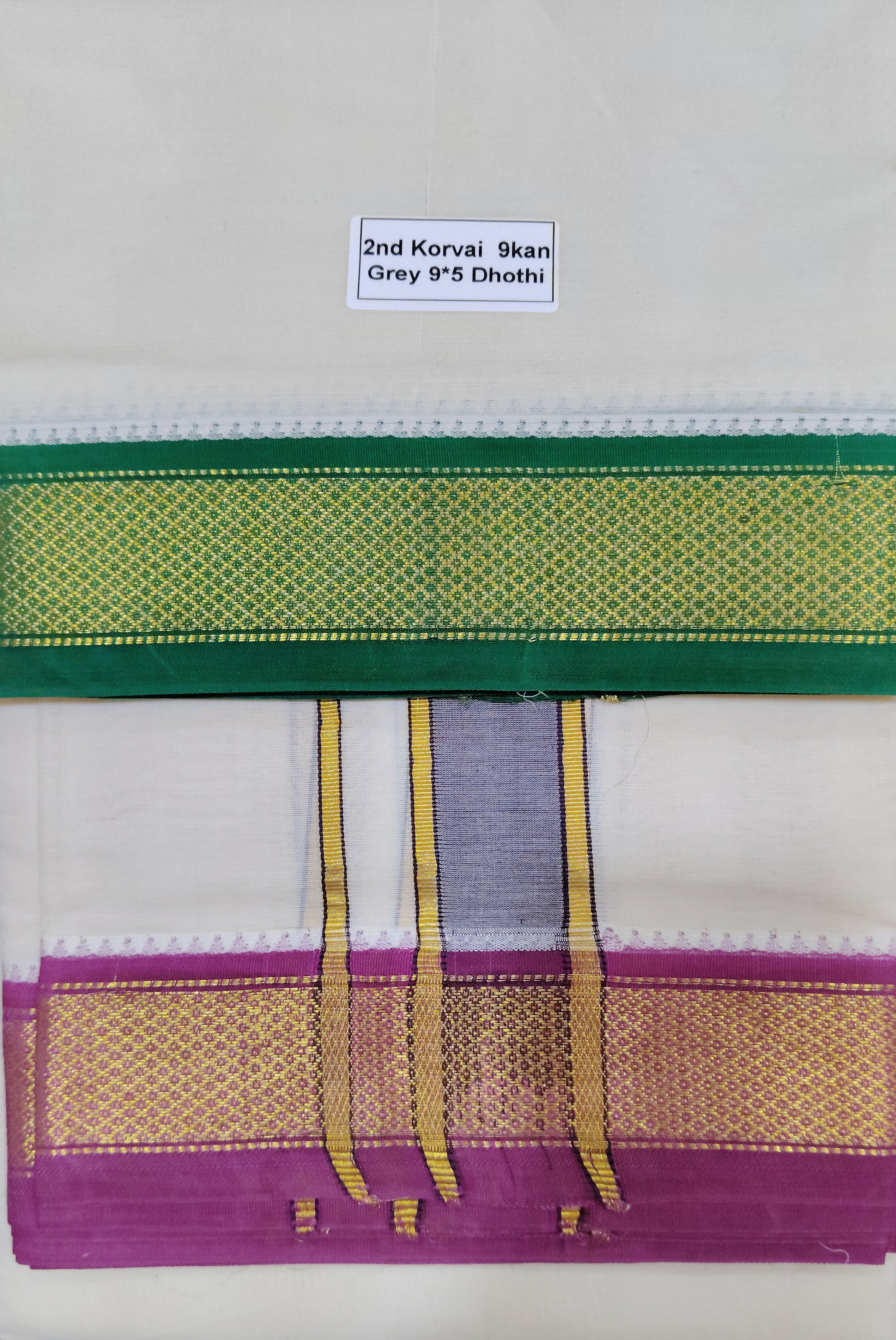 Pure cotton Muhurtham 9kann dhoti 9*5