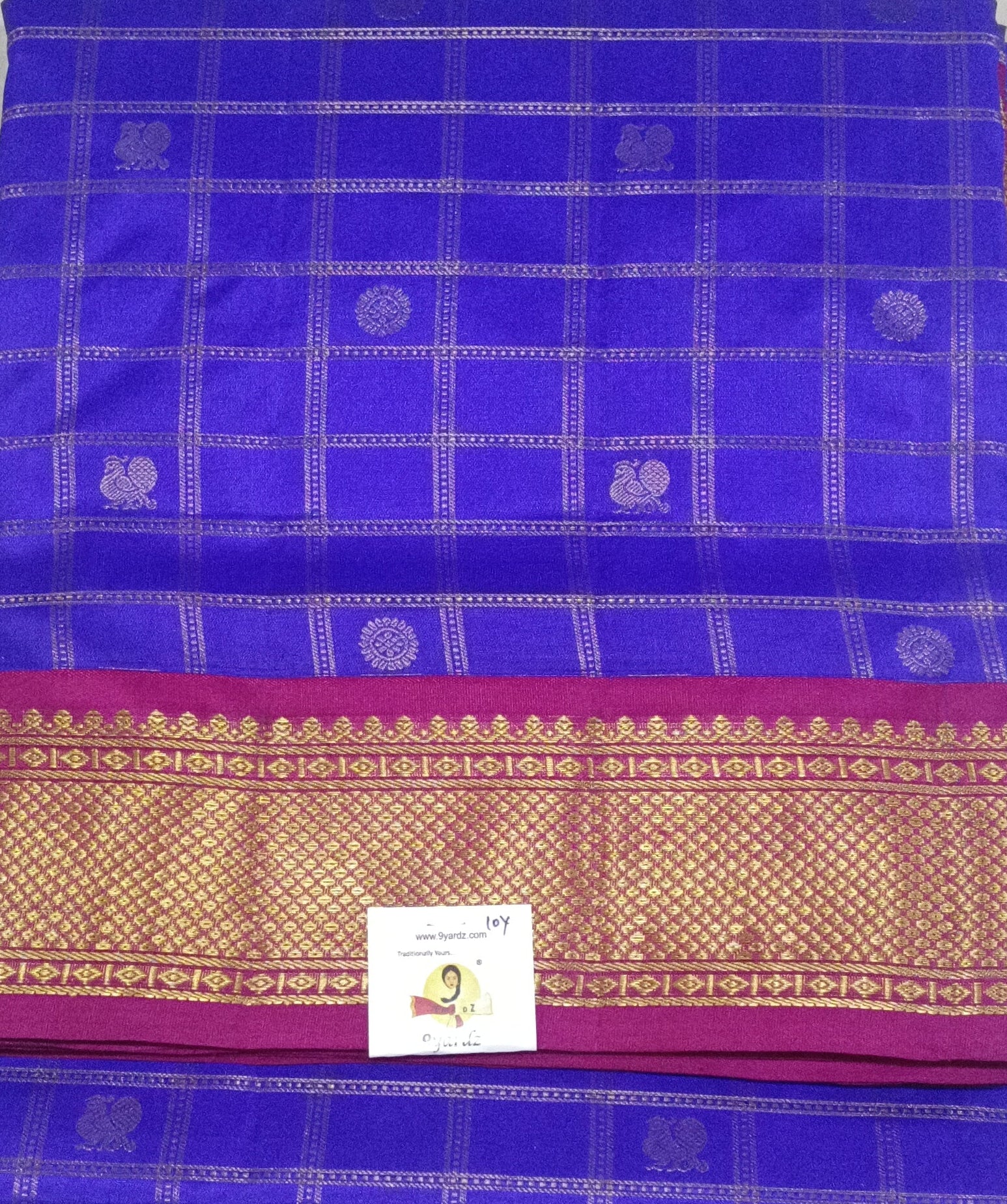 Pure silk checked 10 yardz