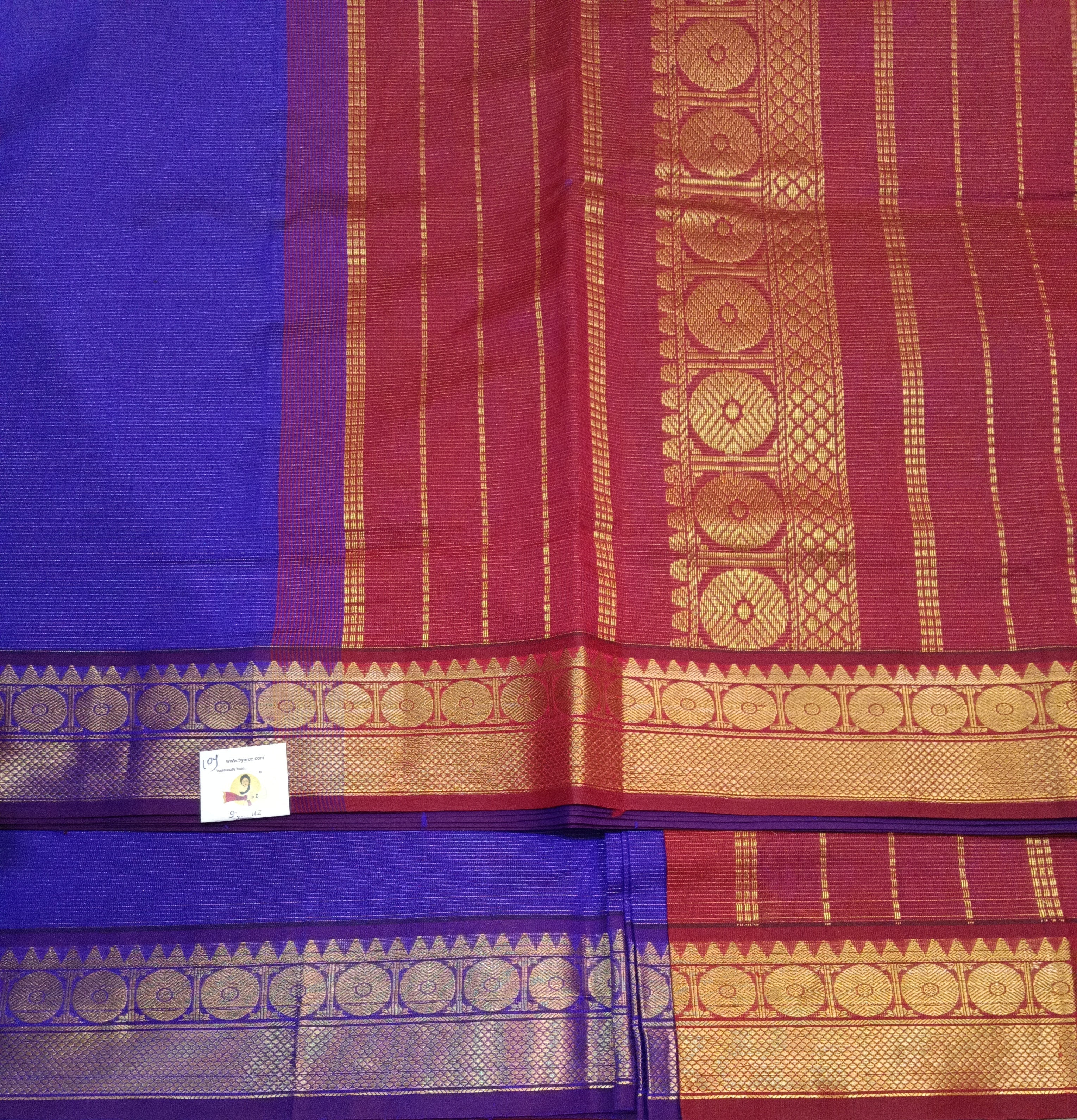 Semi Silk cotton vairavoosi Madisar 10yards