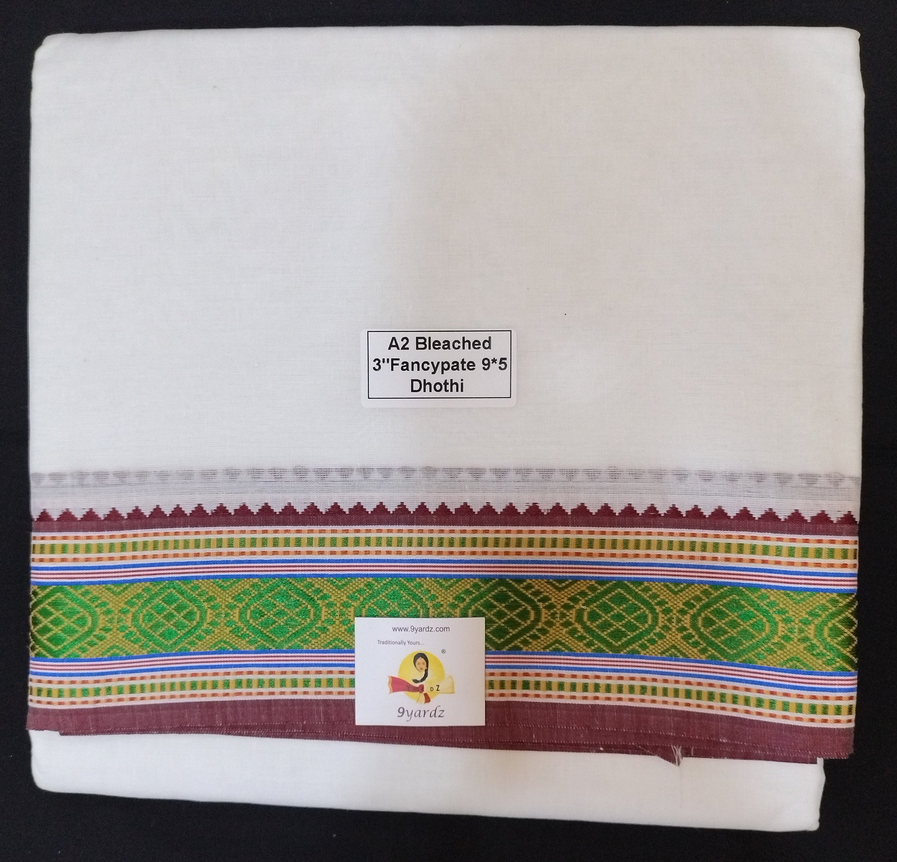 Cotton Dhothi bleached 9*5