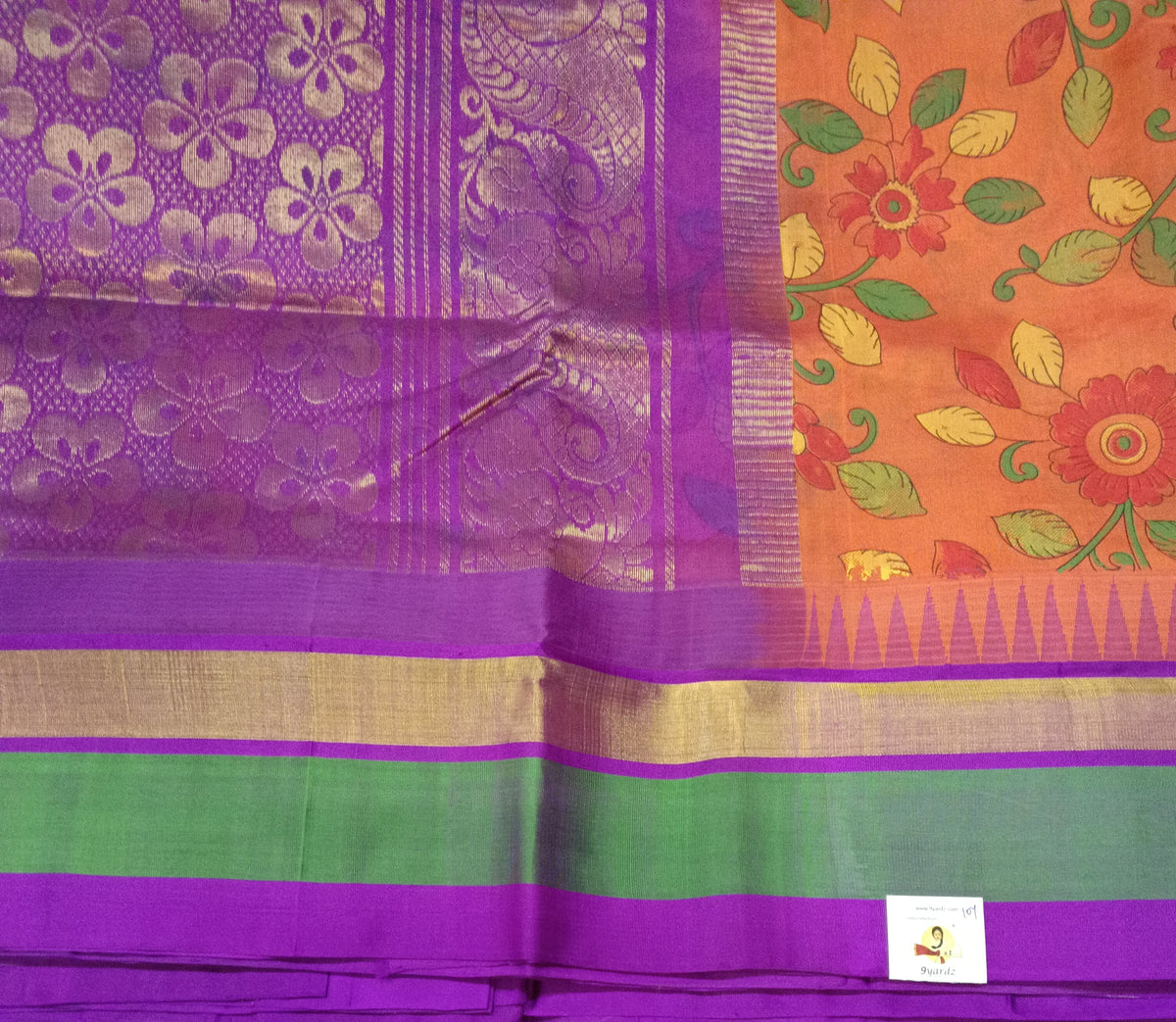 Pure silk cotton -Korvai Printed 10yards madisar