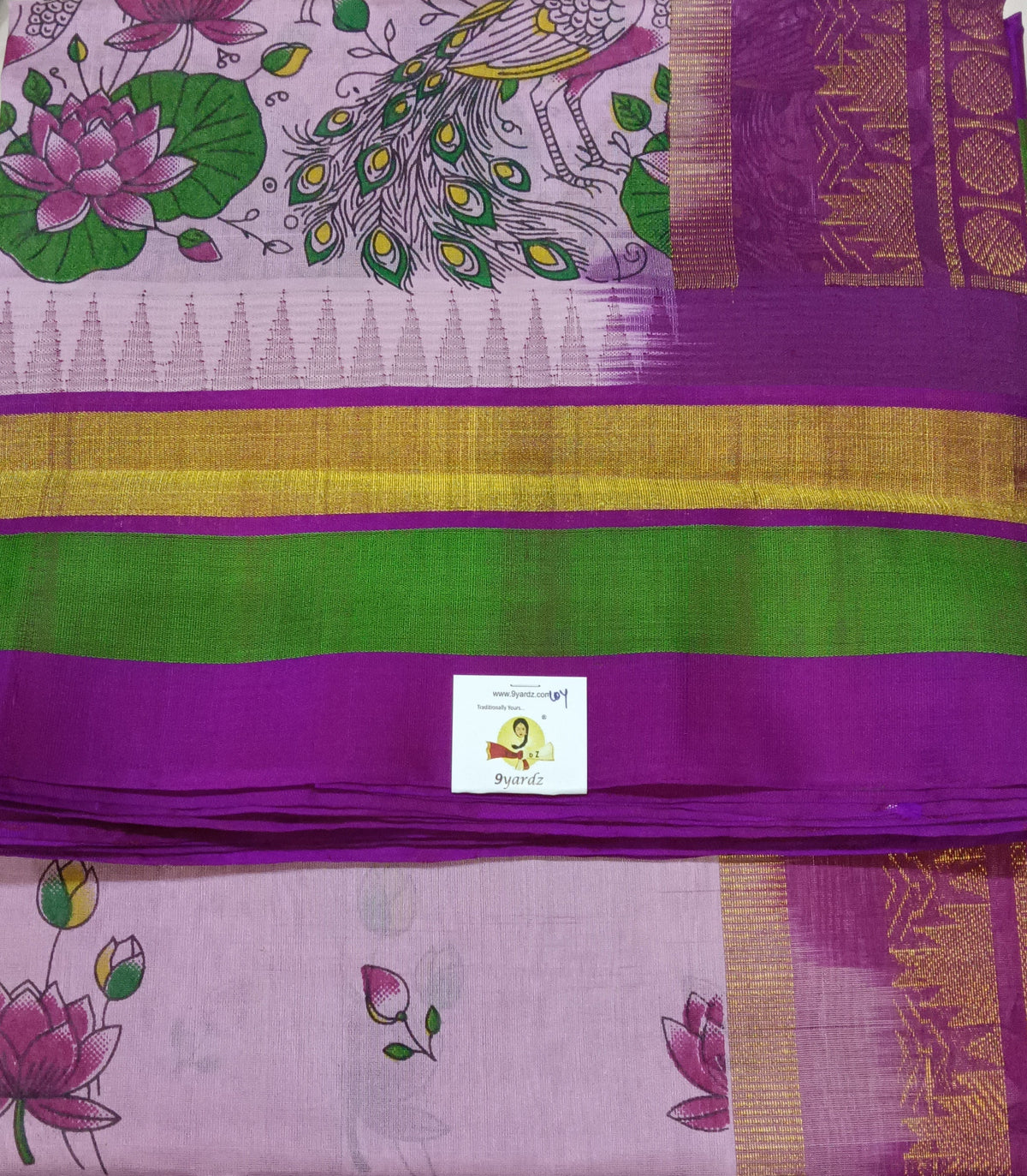 Pure silk cotton -Korvai Printed 10yards madisar