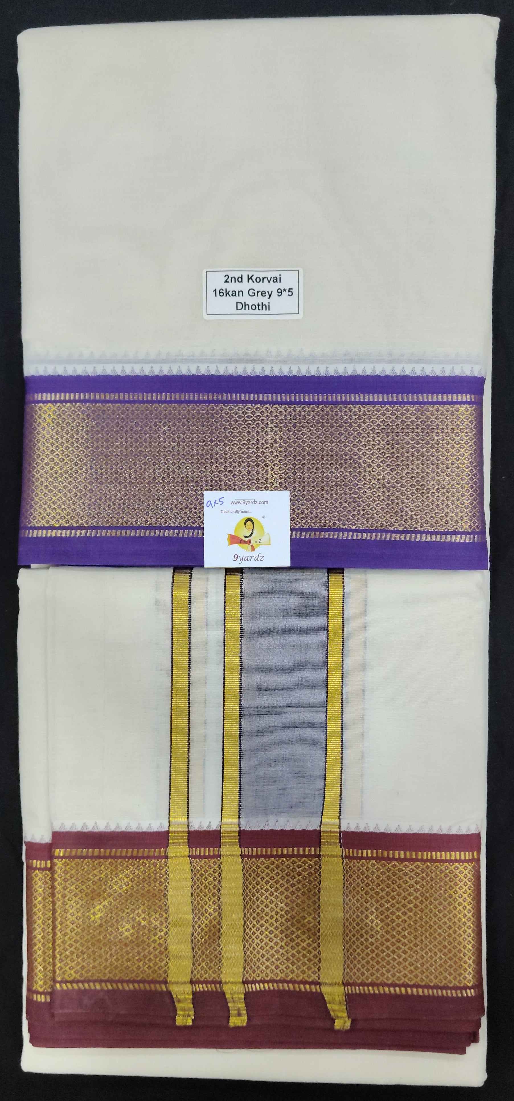 Pure cotton Muhurtham 16kann dhoti 9*5