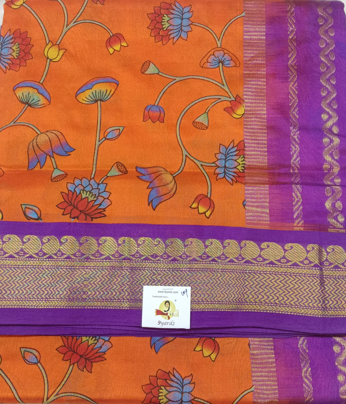 Pure silk cotton -Korvai Printed 10yards madisar