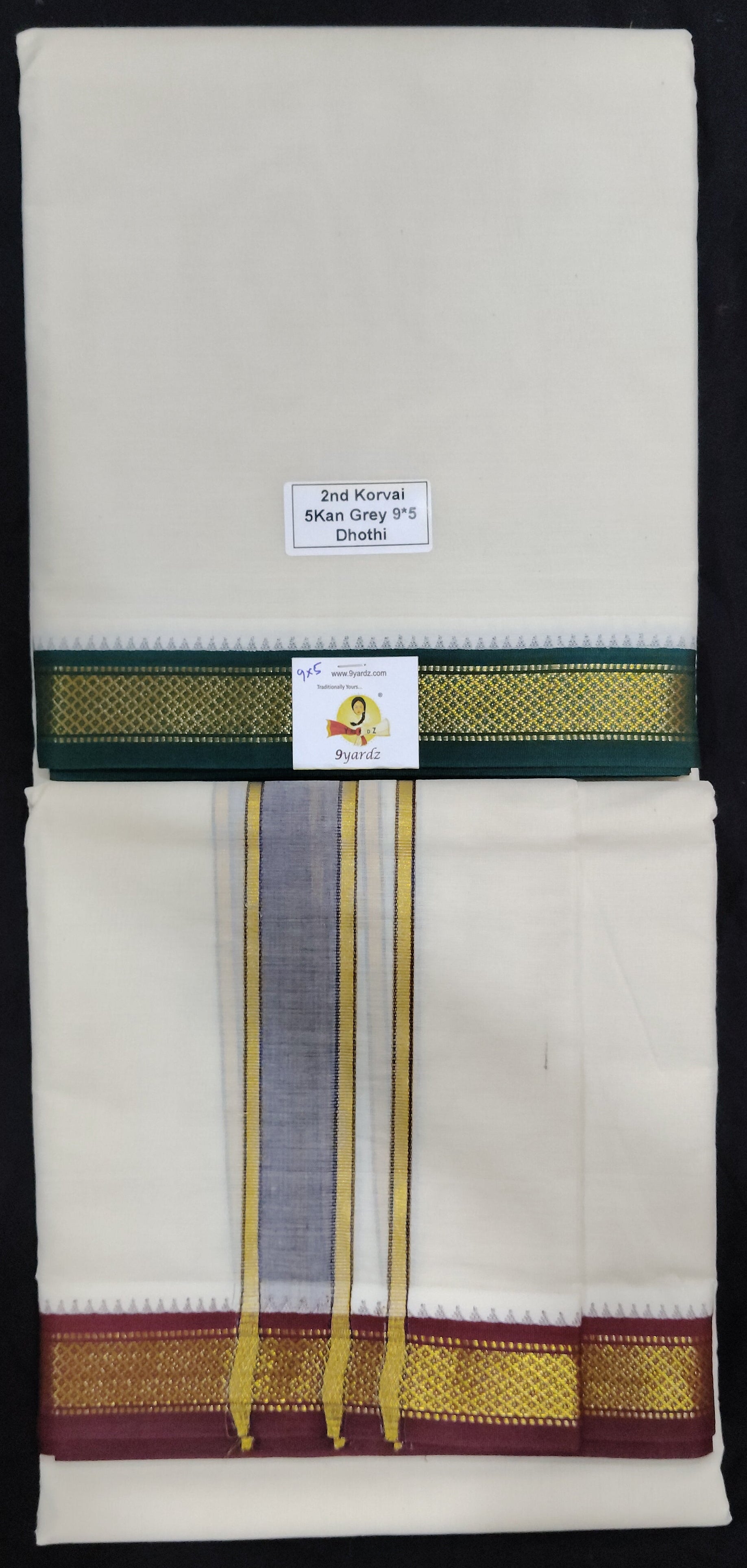 Pure cotton Muhurtham 5kann dhoti 9*5