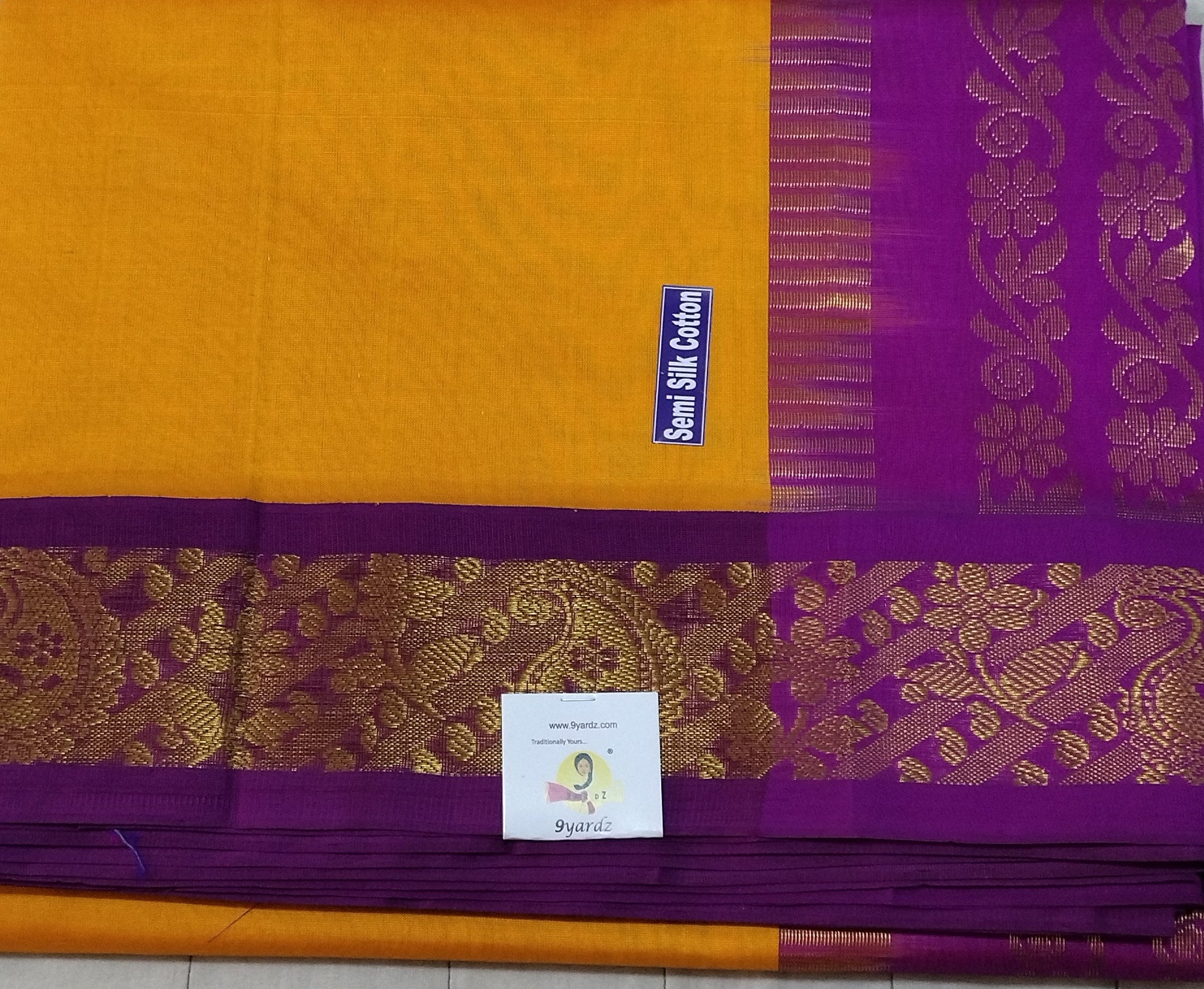 Semi silk Plain Korvai 6Yards