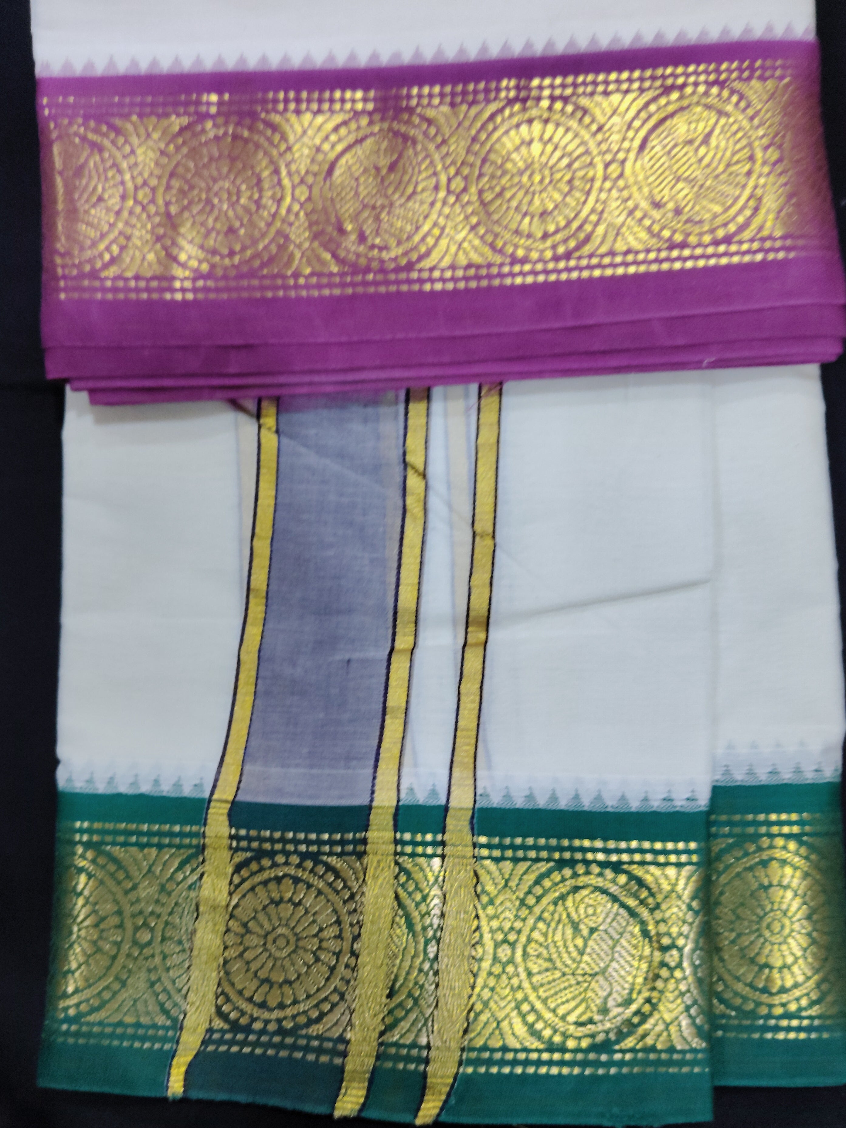 Pure cotton Muhurtham Jacquard dhoti 9*5
