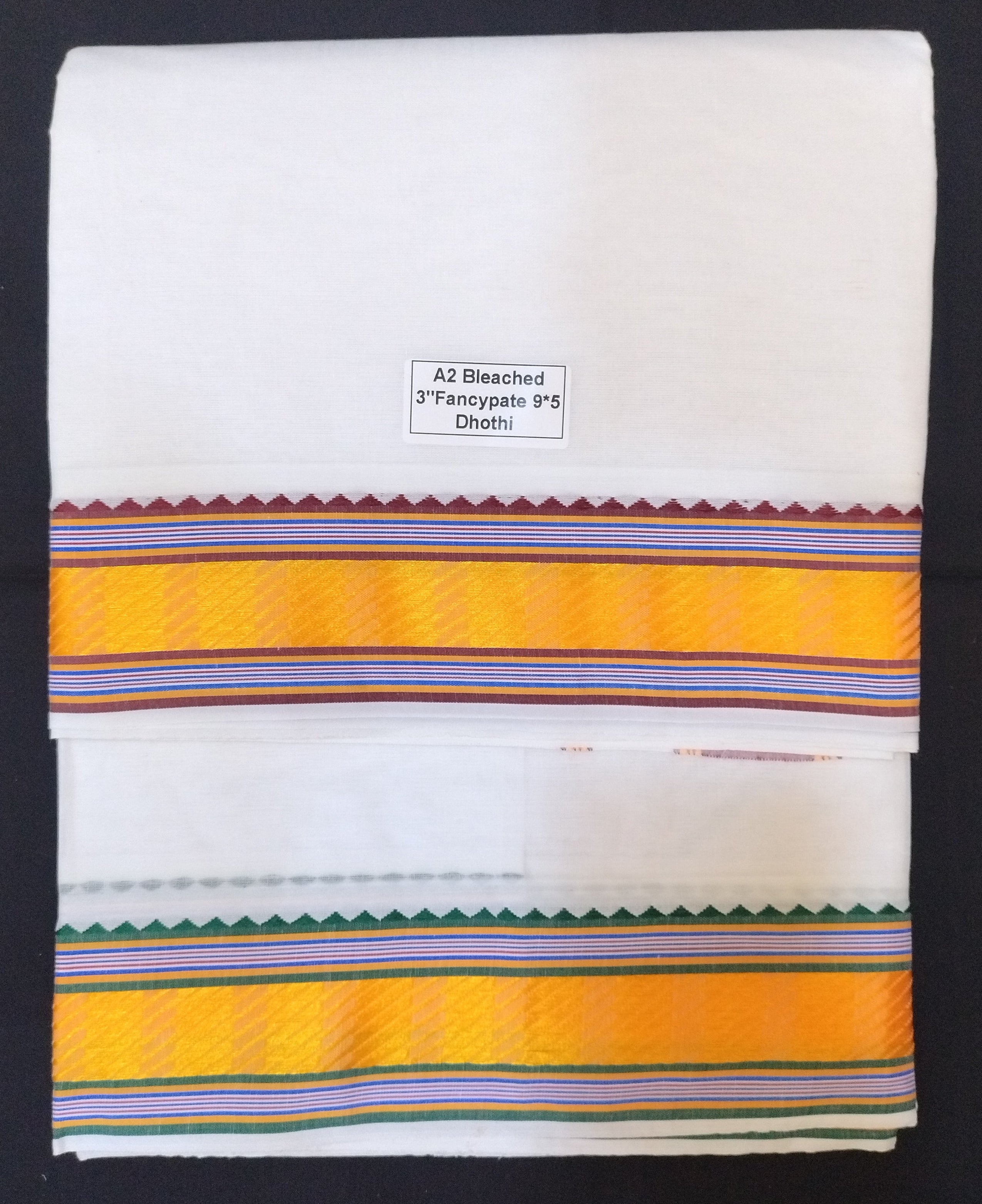 Cotton Dhothi bleached 9*5