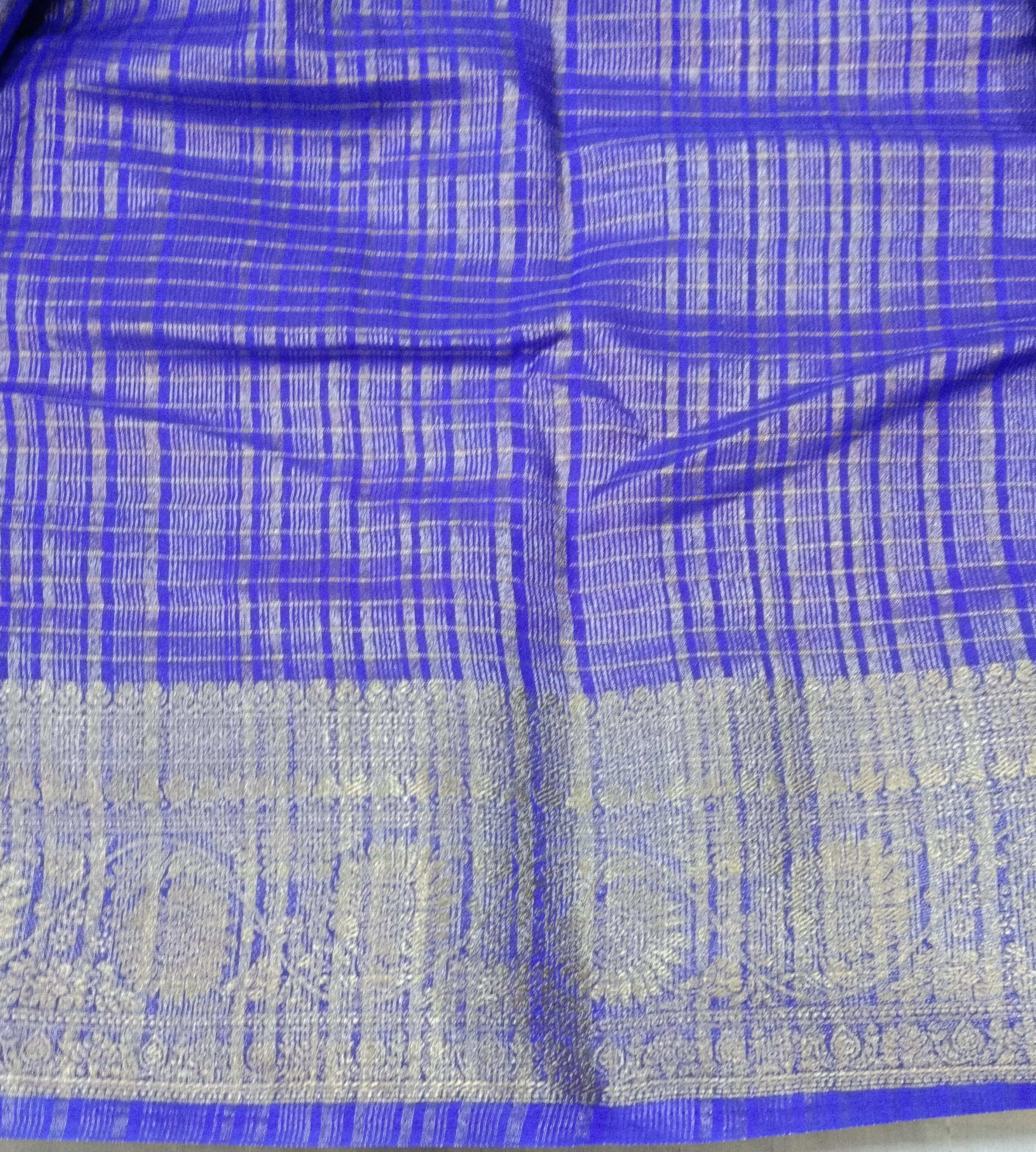 Mysore crepe silk checked (synthetic)