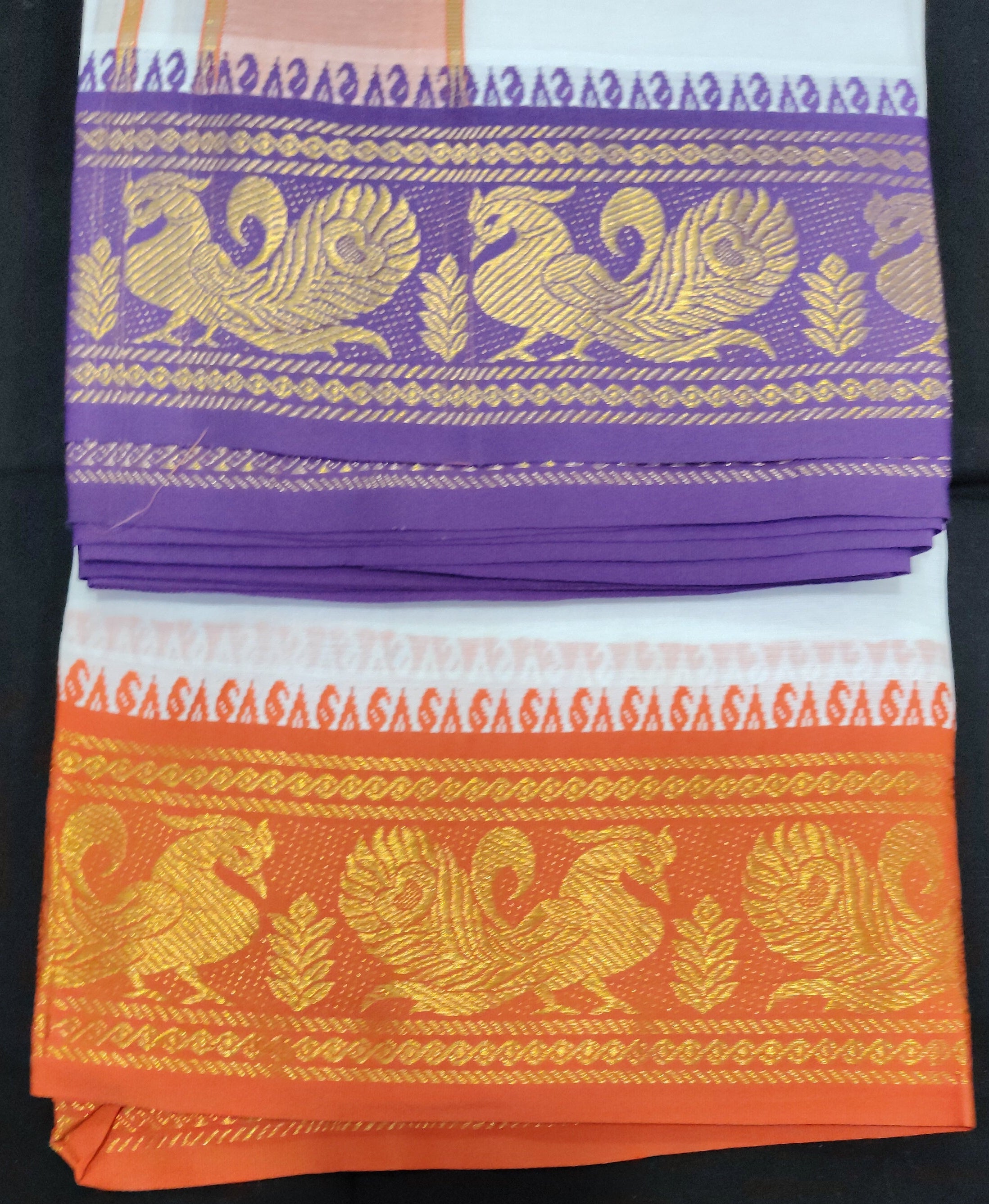 Cotton Dhothi Bleached Jacquard 9*5