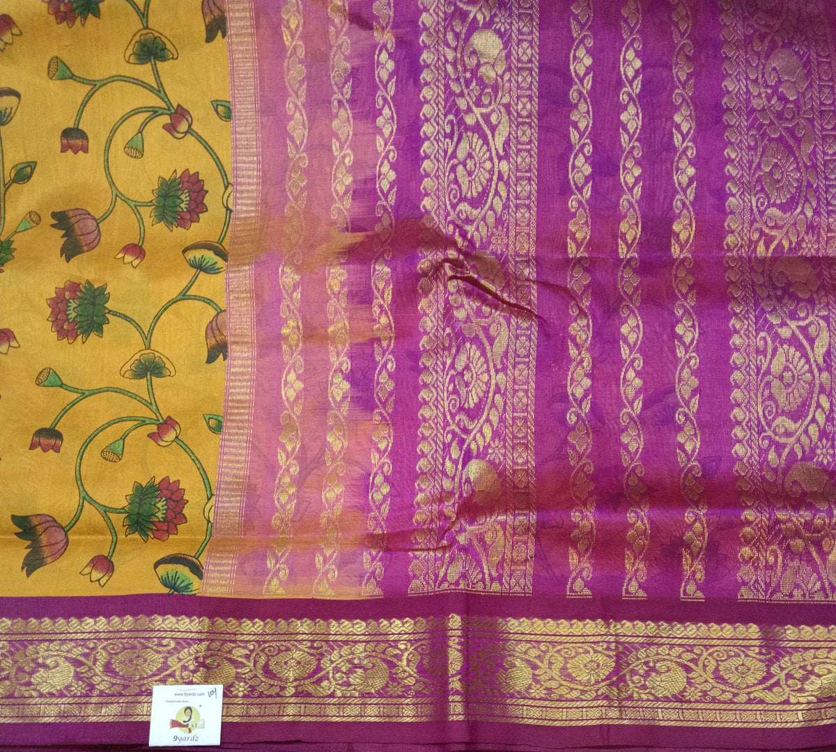Pure silk cotton -Korvai Printed 10yards madisar