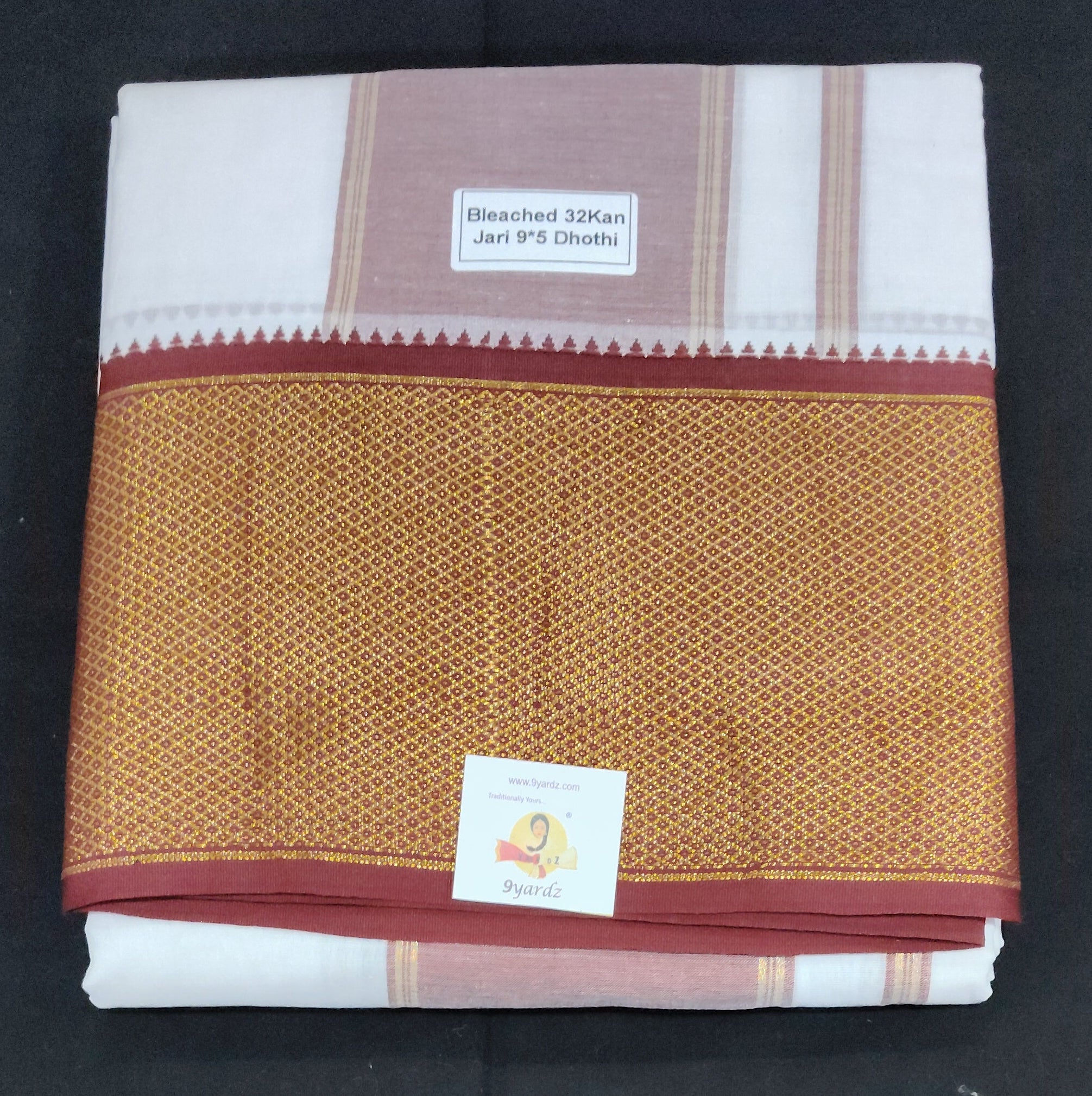 Cotton Dhothi Bleached 9*5