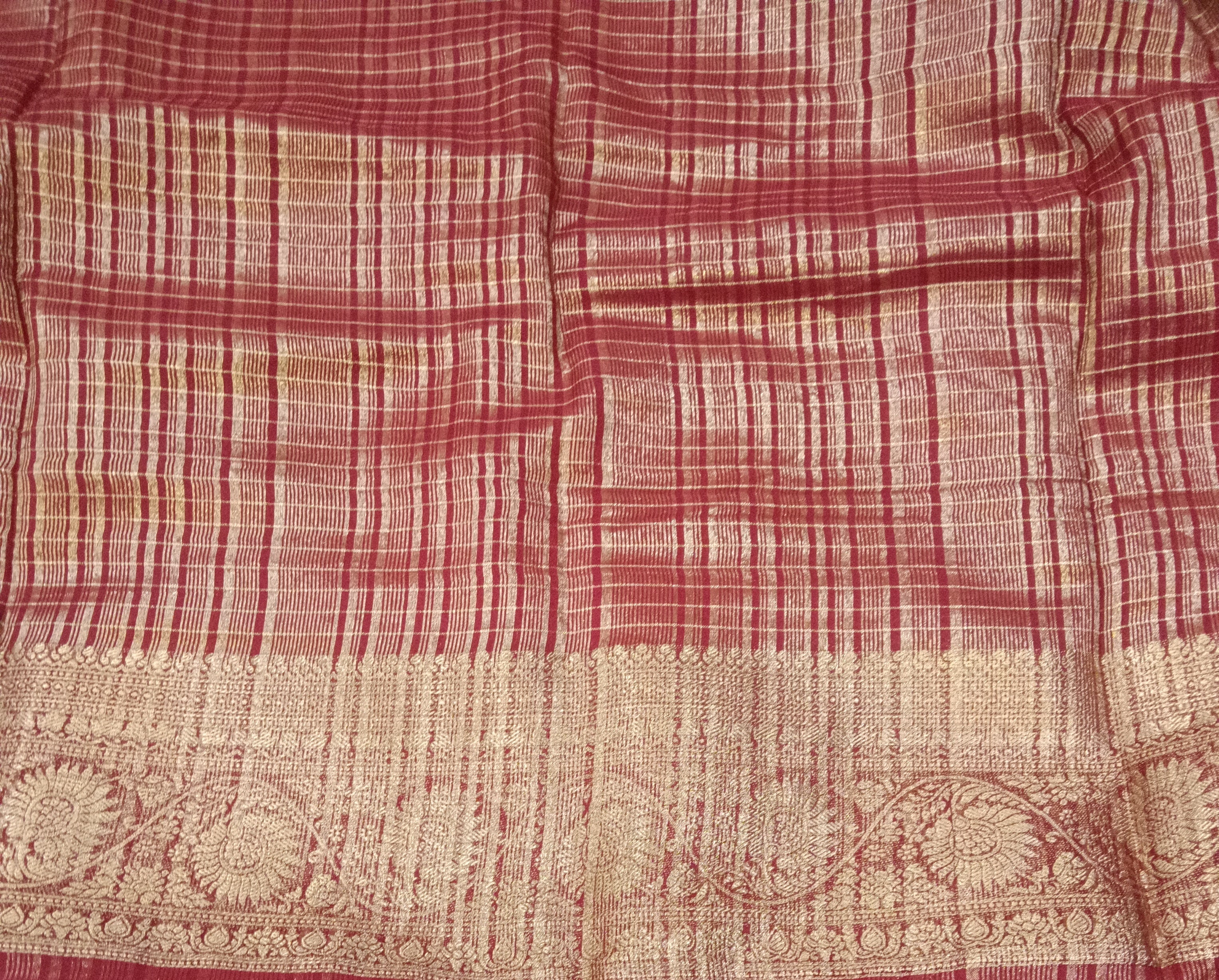 Mysore crepe silk checked (synthetic)