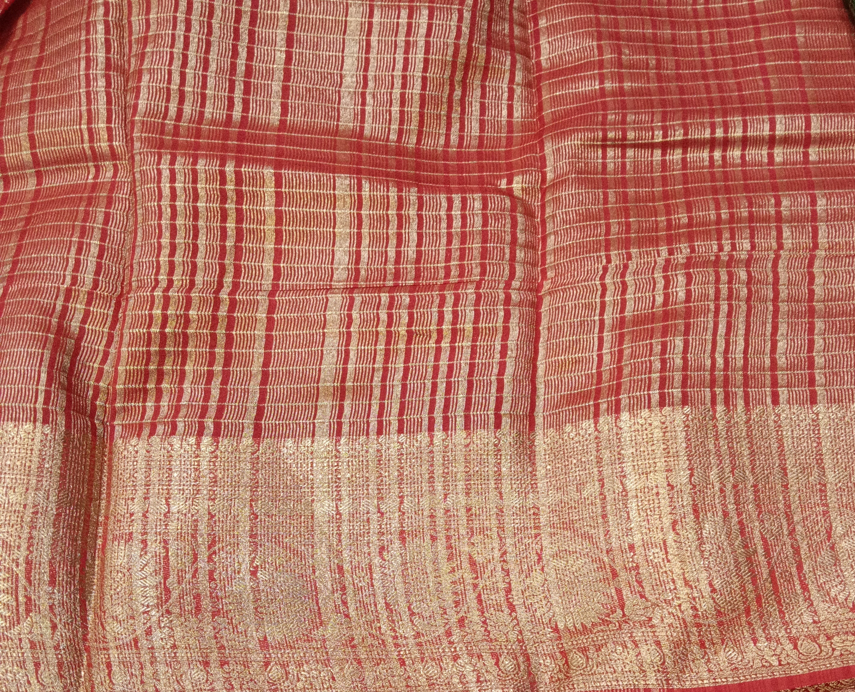 Mysore crepe silk checked (synthetic)