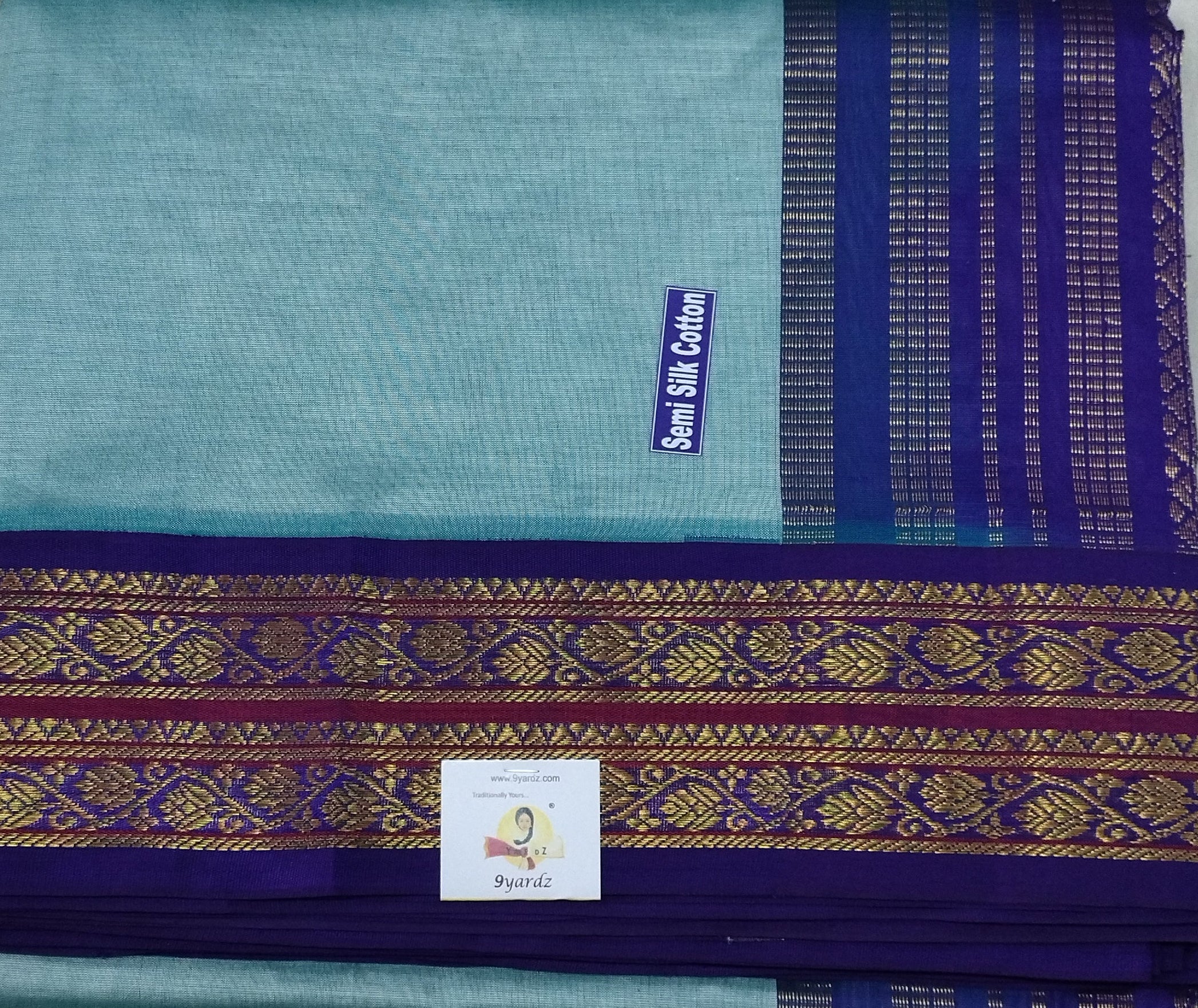 Semi silk Plain Korvai 6Yards