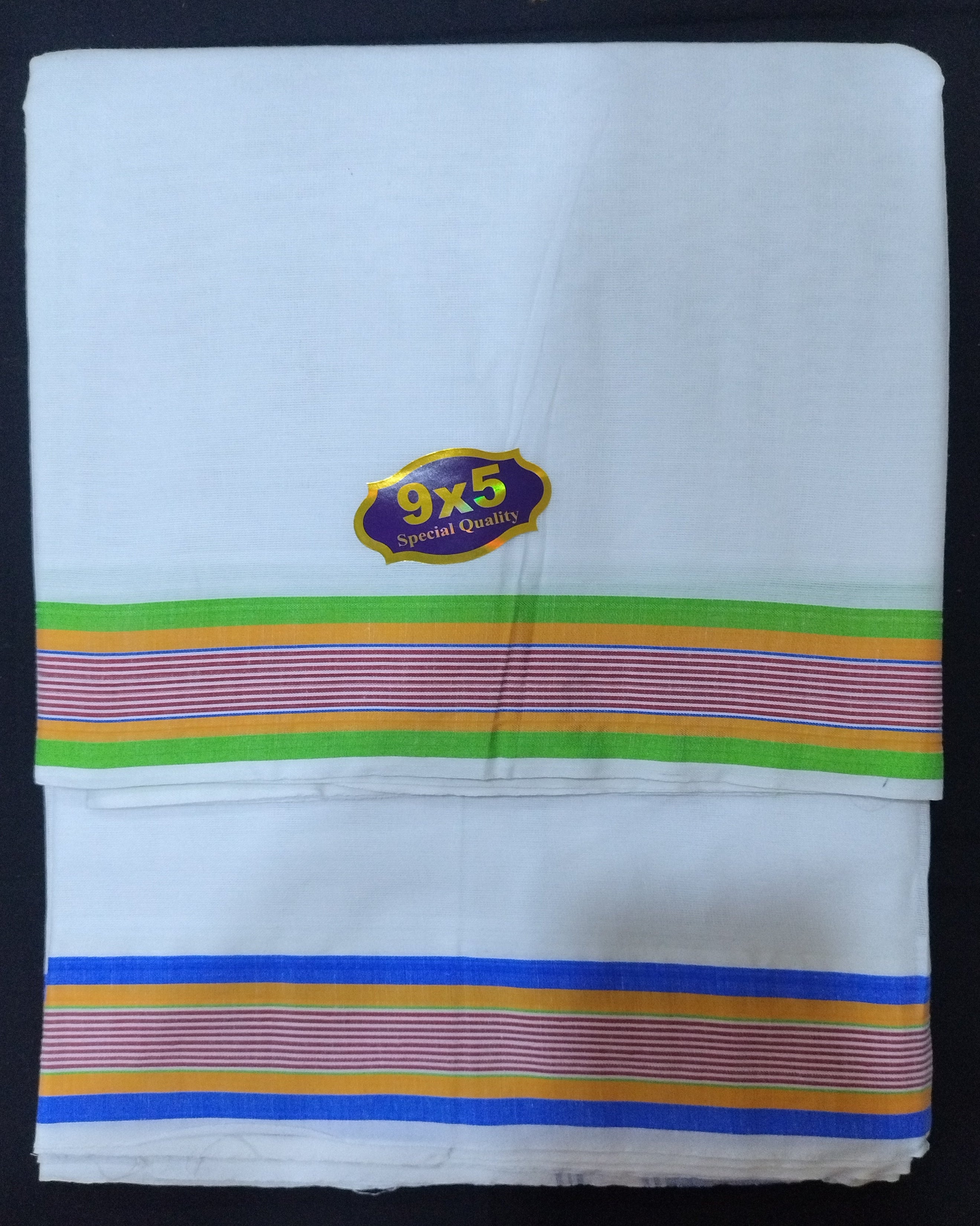 Cotton Dhothi bleached 9*5