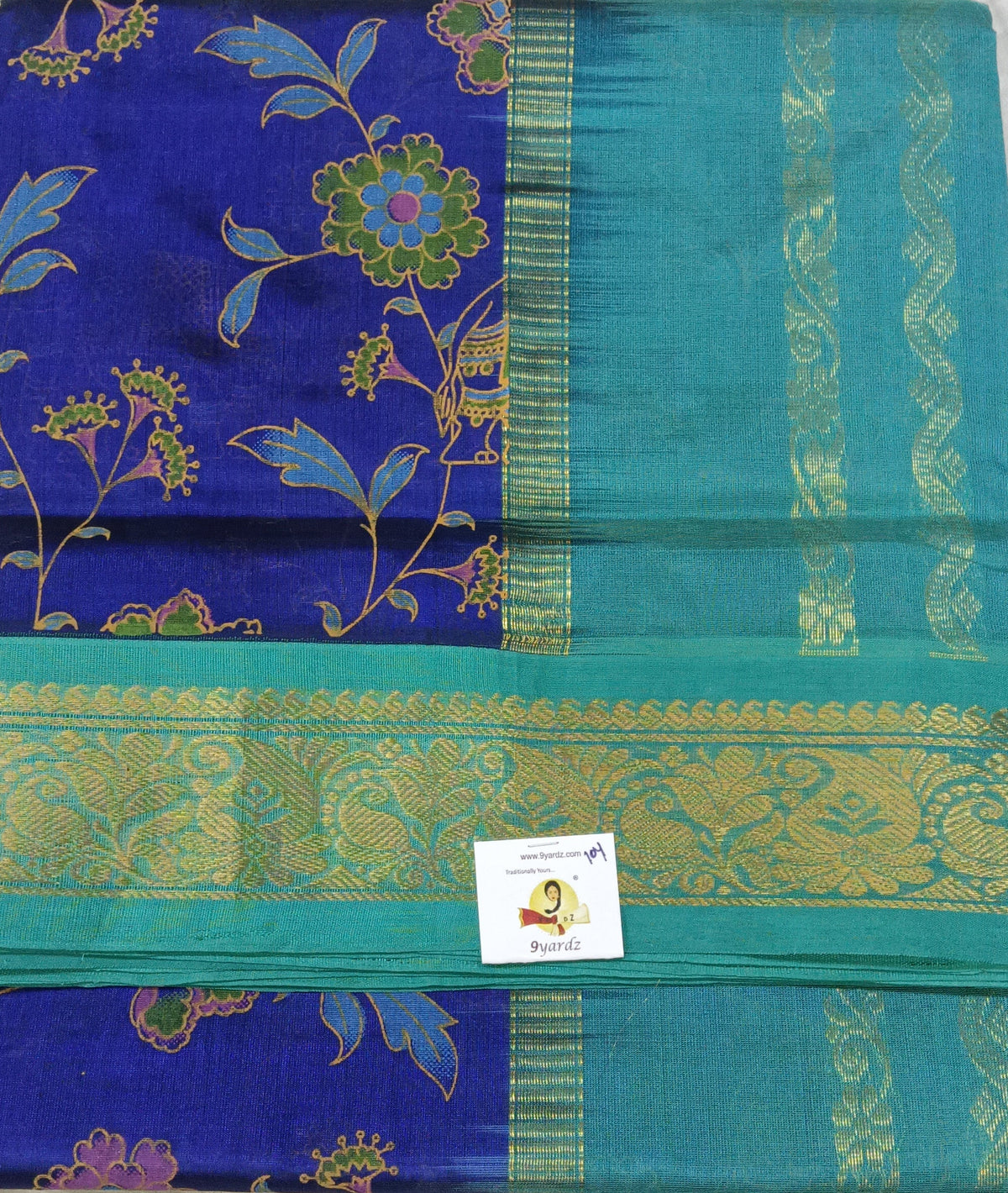 Pure silk cotton -Korvai Printed 10yards madisar
