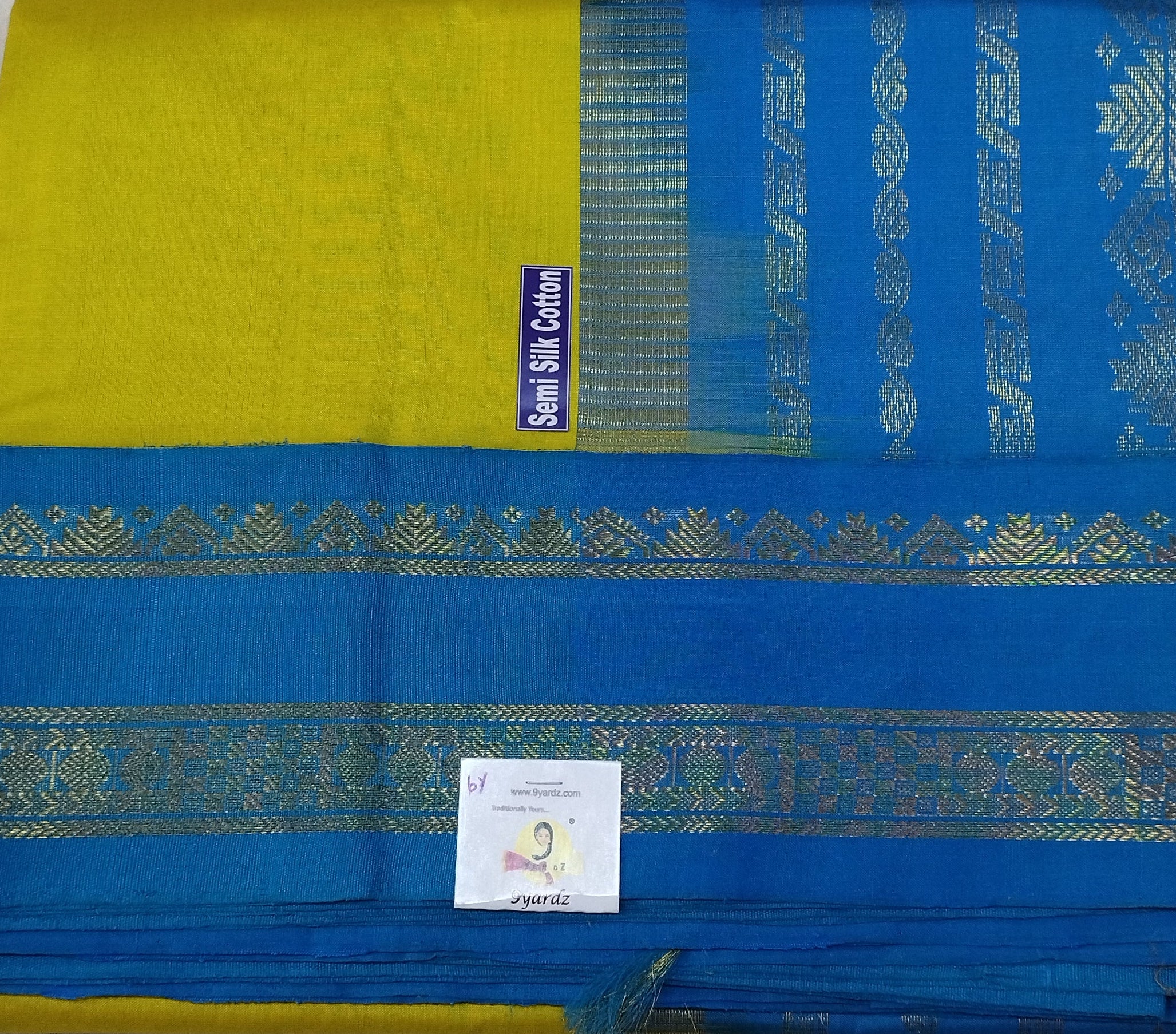 Semi silk Plain Korvai 6Yards