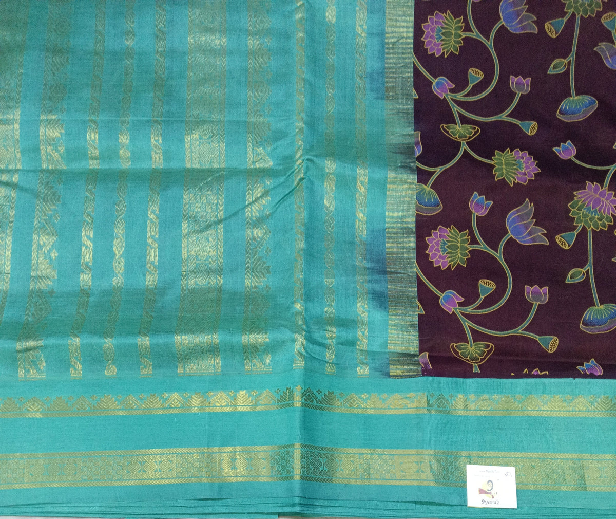 Pure silk cotton -Korvai Printed 10yards madisar