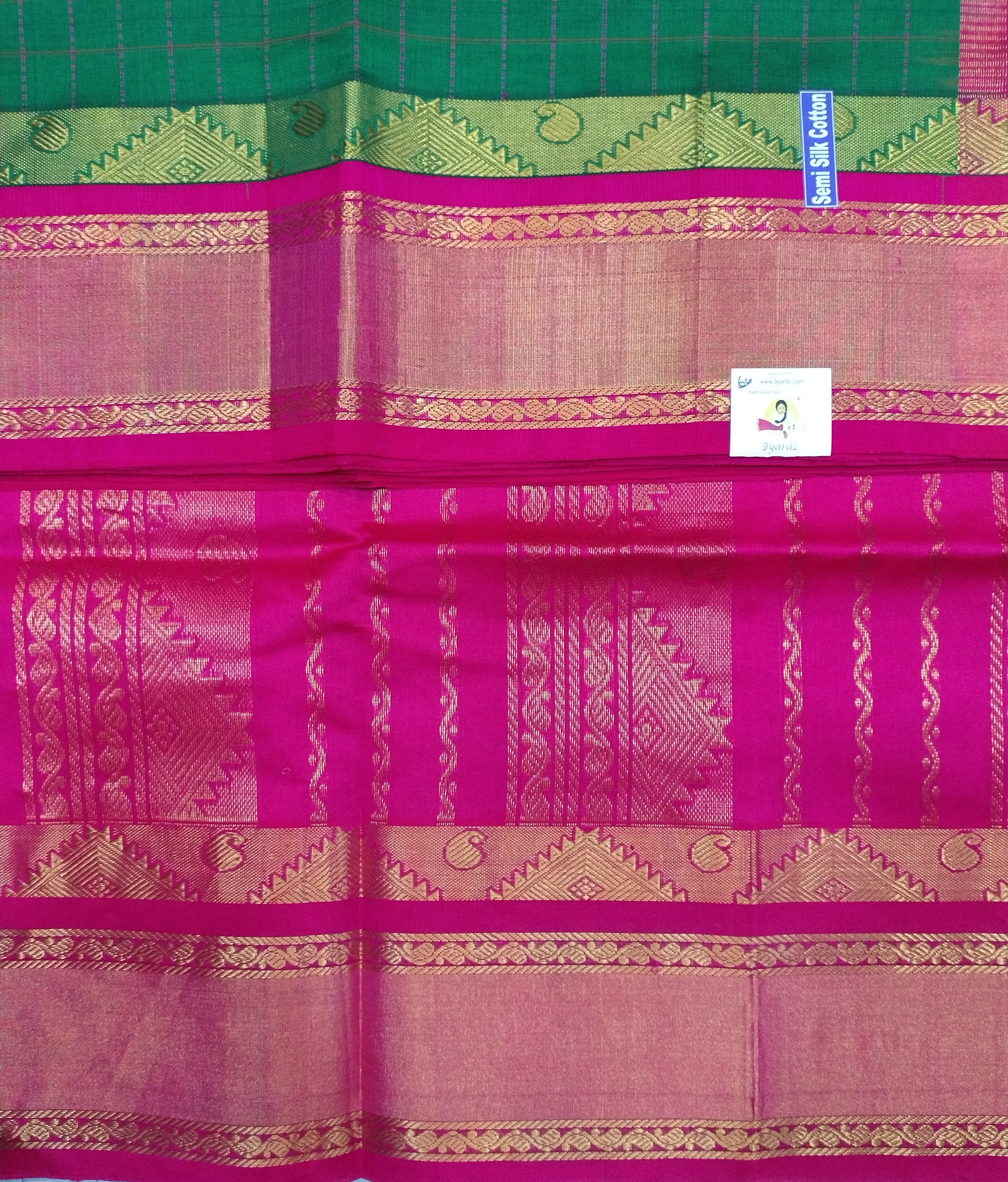 Semi silk Plain Korvai 6Yards