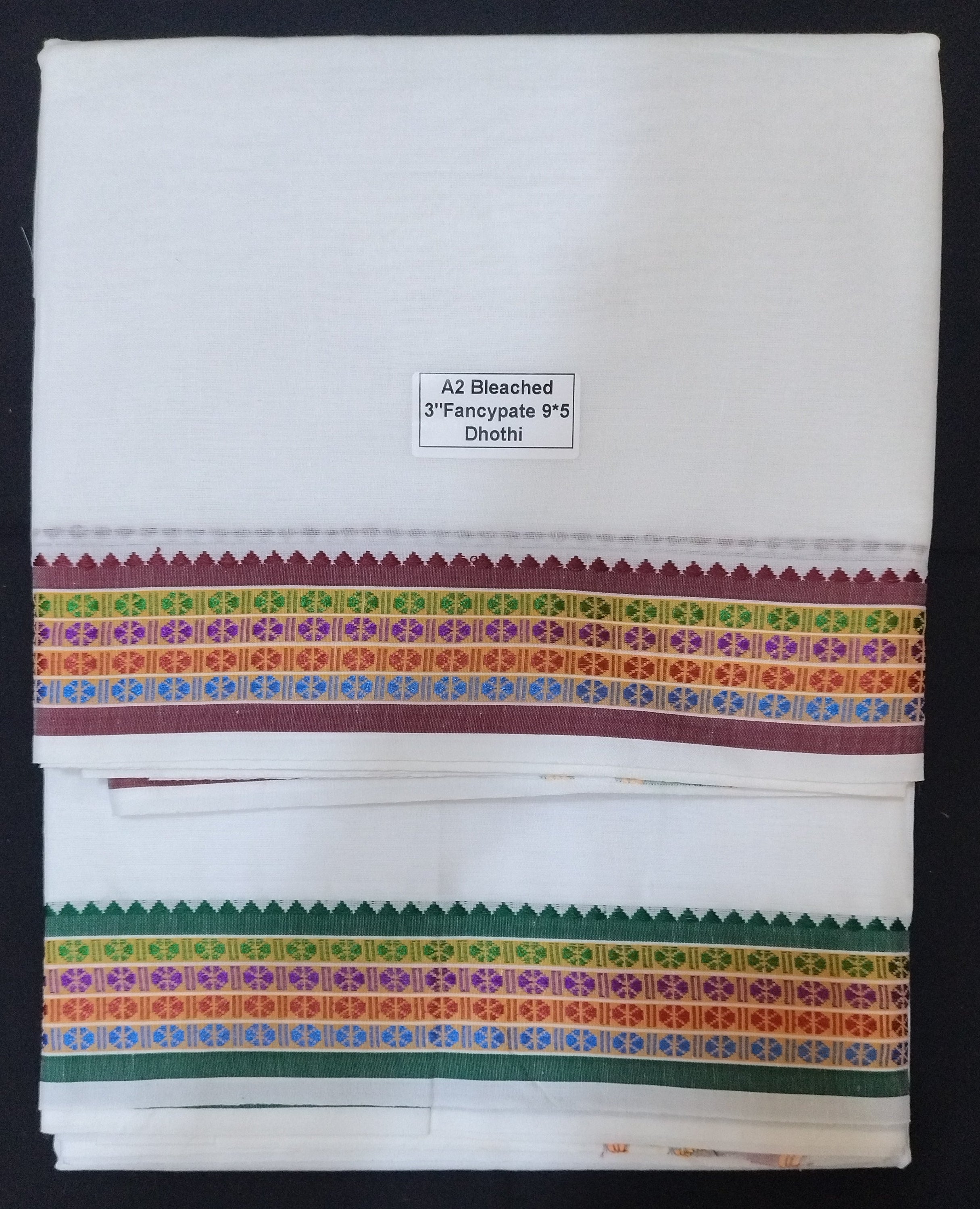 Cotton Dhothi bleached 9*5