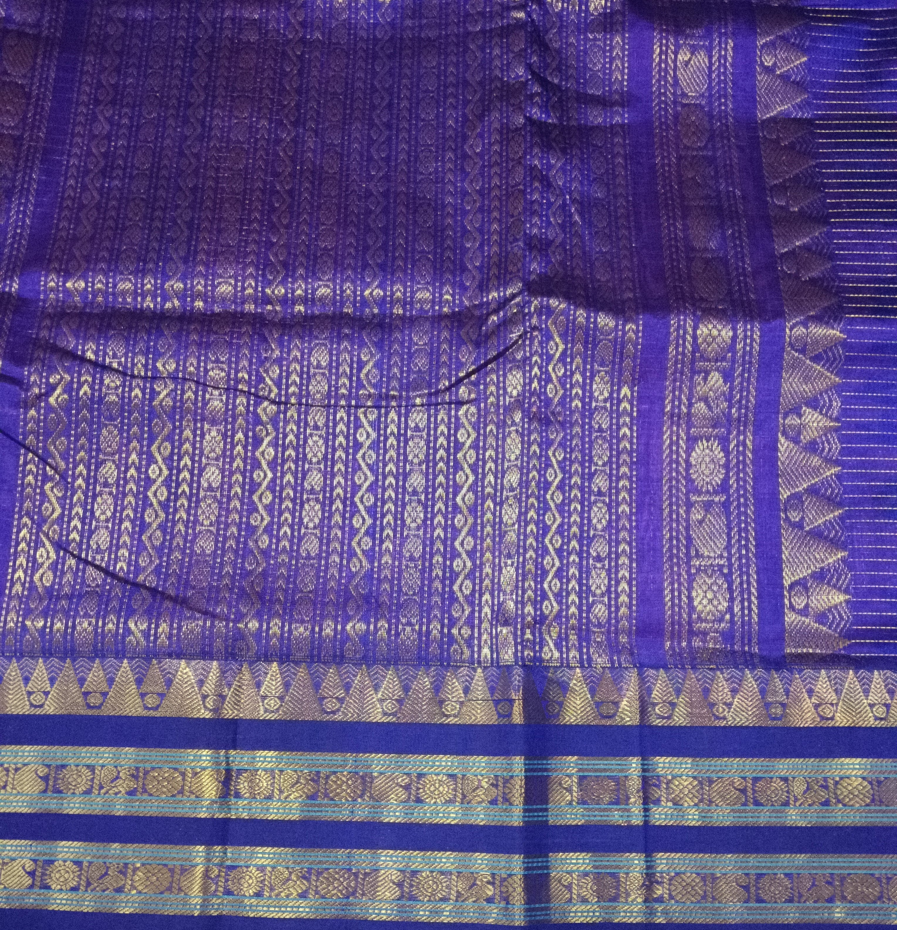 Pure silk cotton -Korvai Zari checked 10yards madisar
