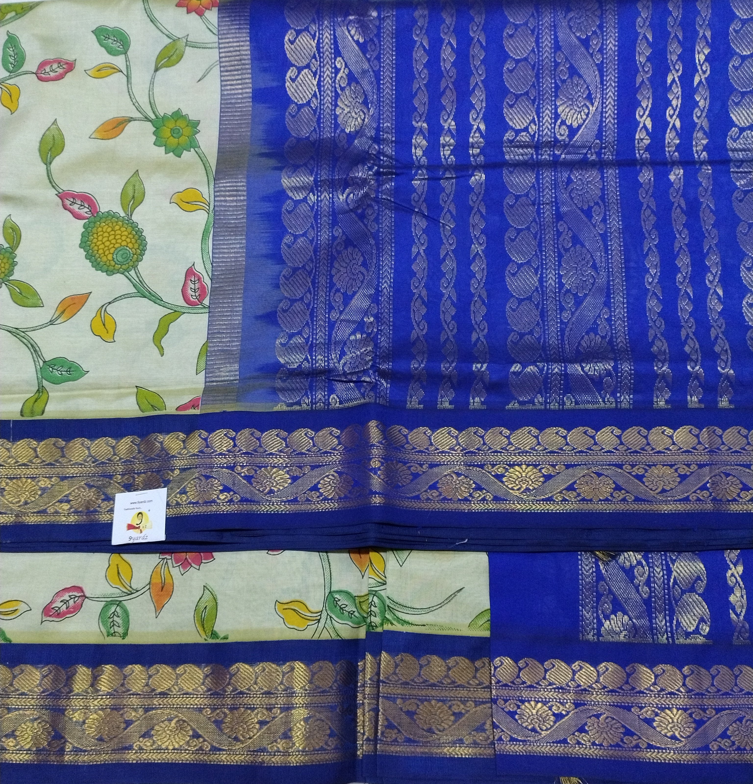 Semi Silk cotton Korvai Printed Madisar