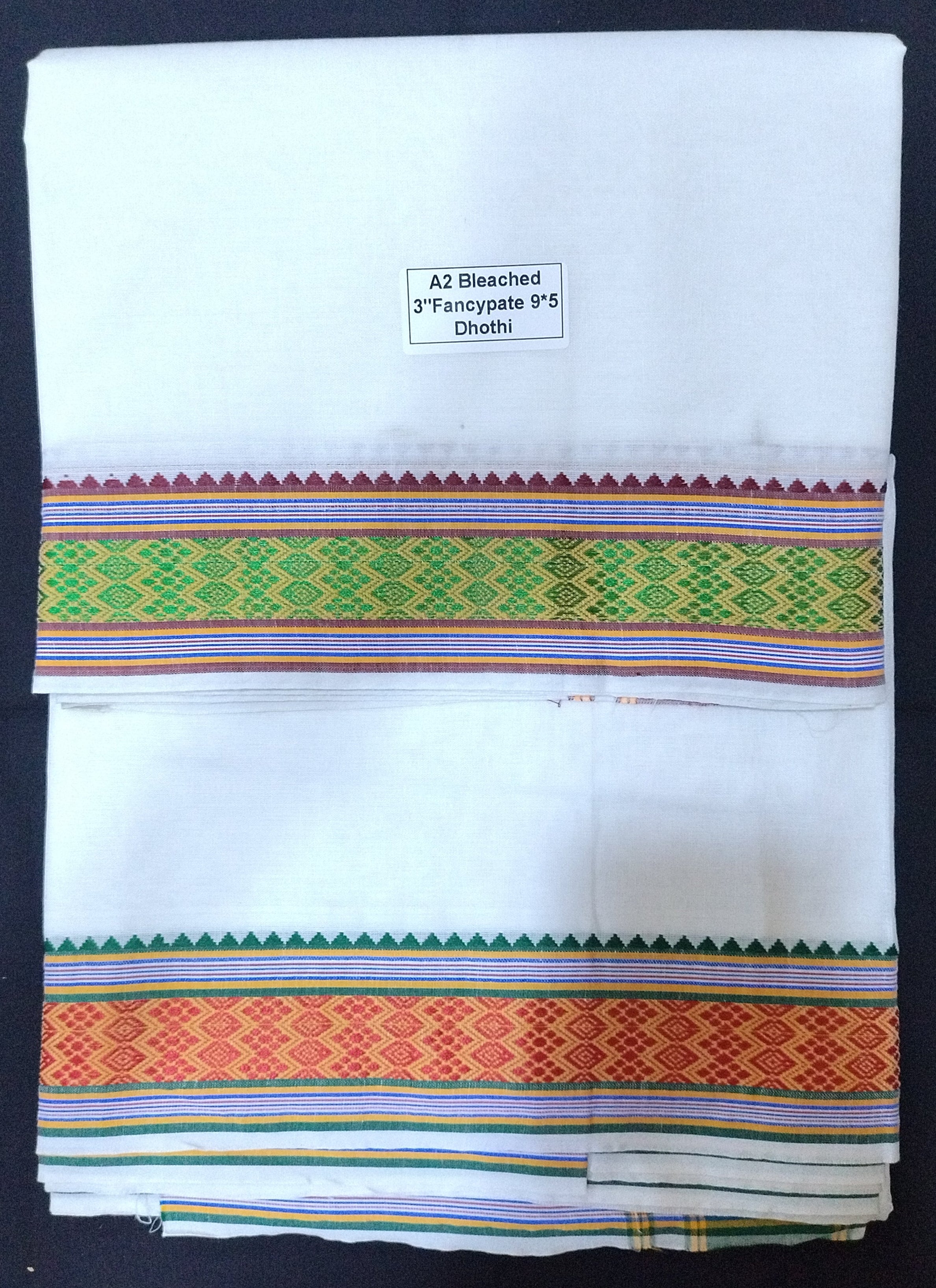 Cotton Dhothi bleached 9*5