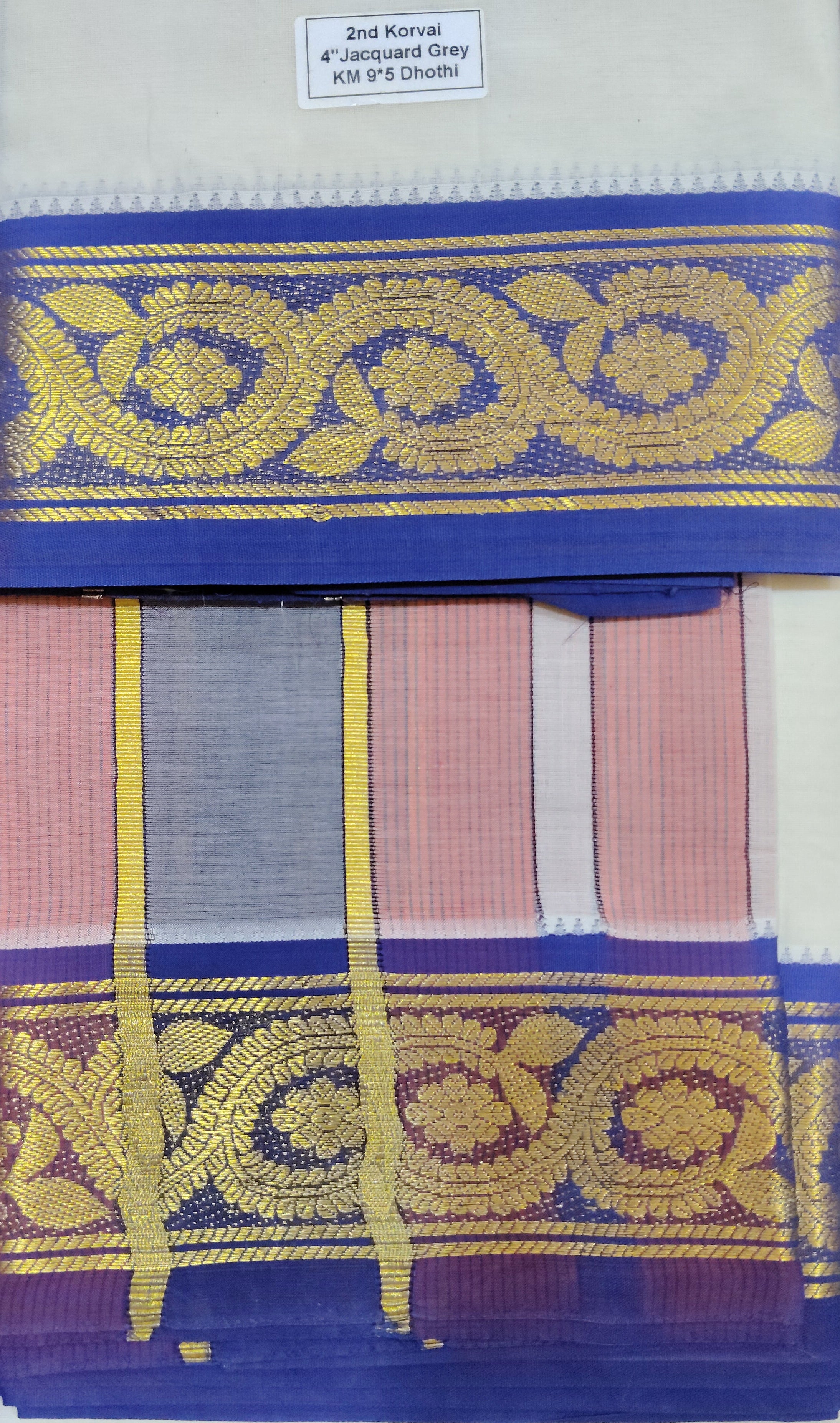 Pure cotton Muhurtham Jacquard dhoti 9*5